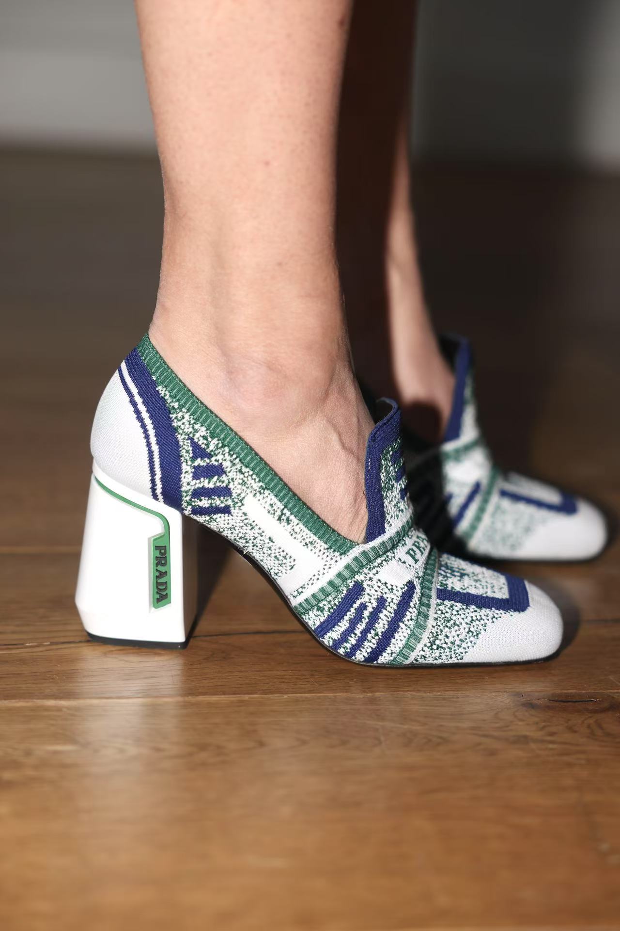 Prada 2019 Runway Tech Knit Heels – FIRE 火