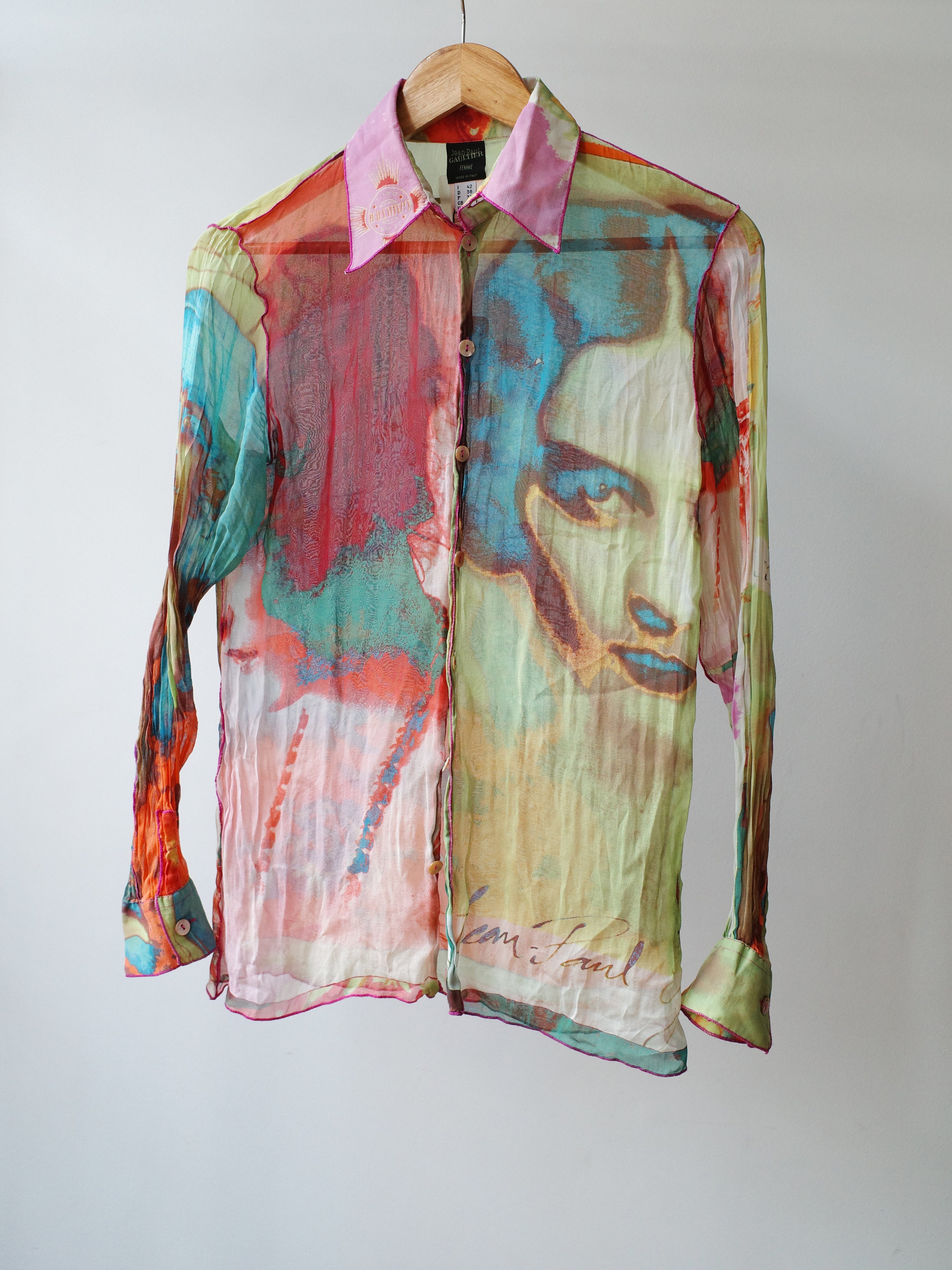 Jean Paul Gaultier Illusion Portrait Mesh Shirt – WATER 水
