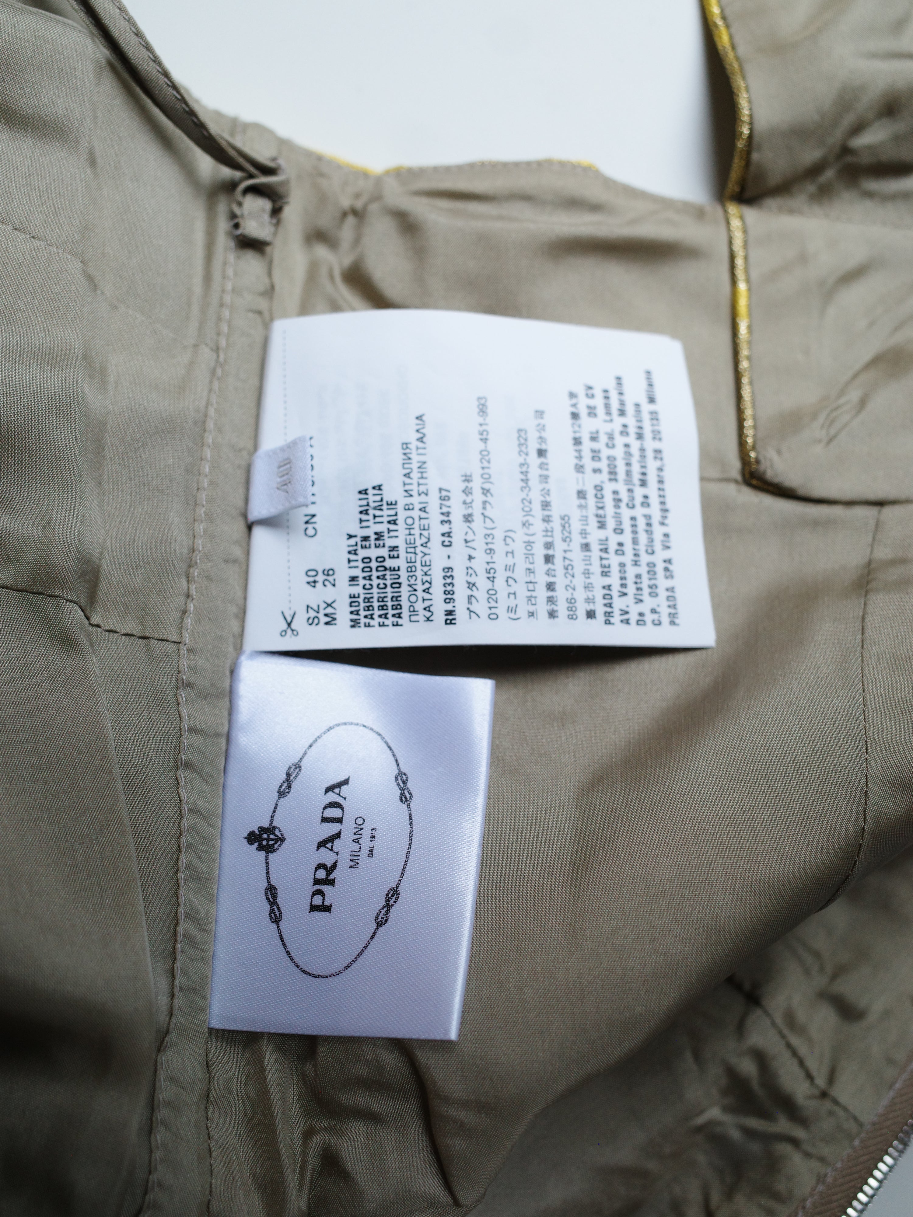 Prada Gold Brocade Sculptural Dress – METAL 金