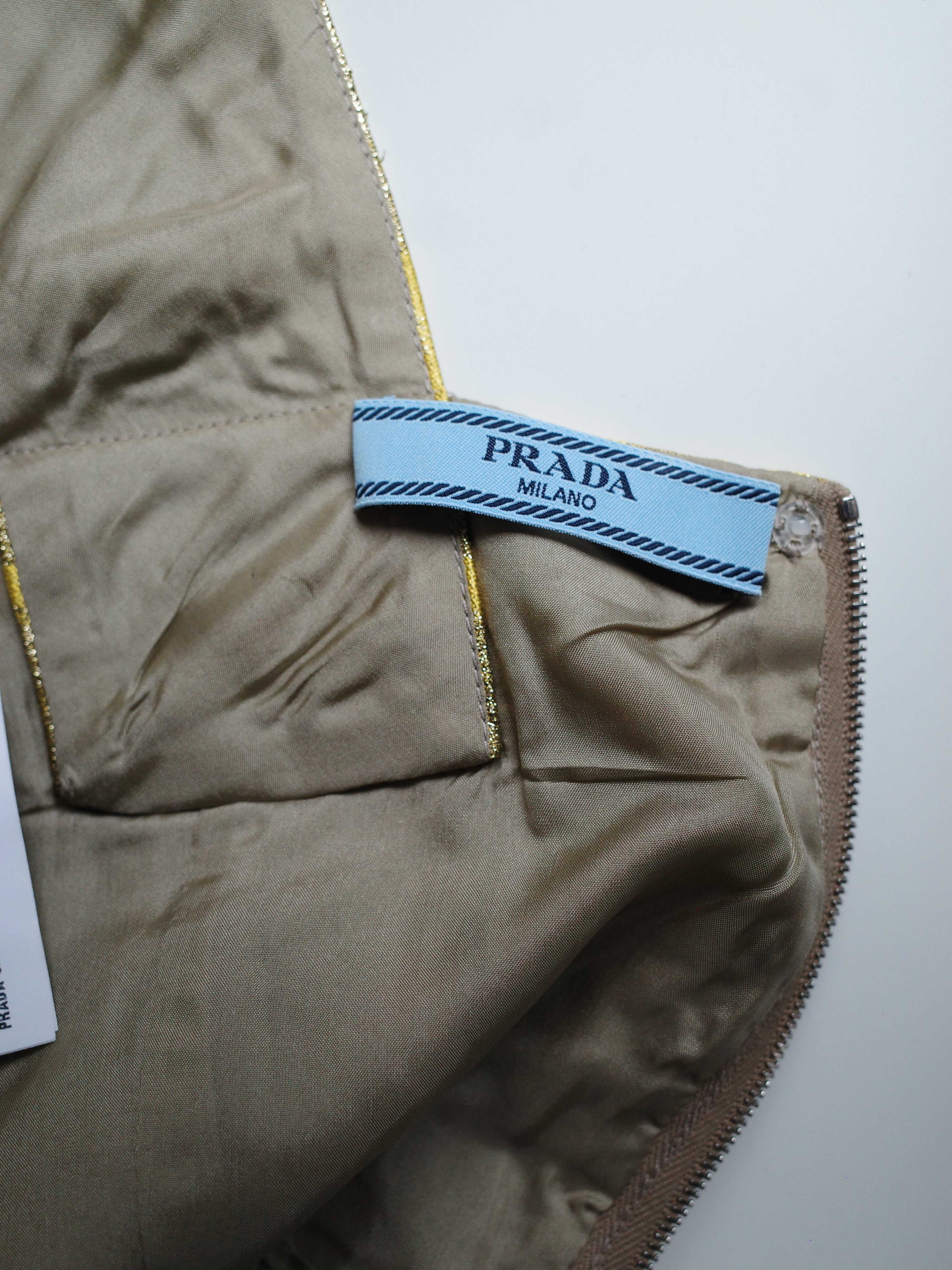 Prada Gold Brocade Sculptural Dress – METAL 金