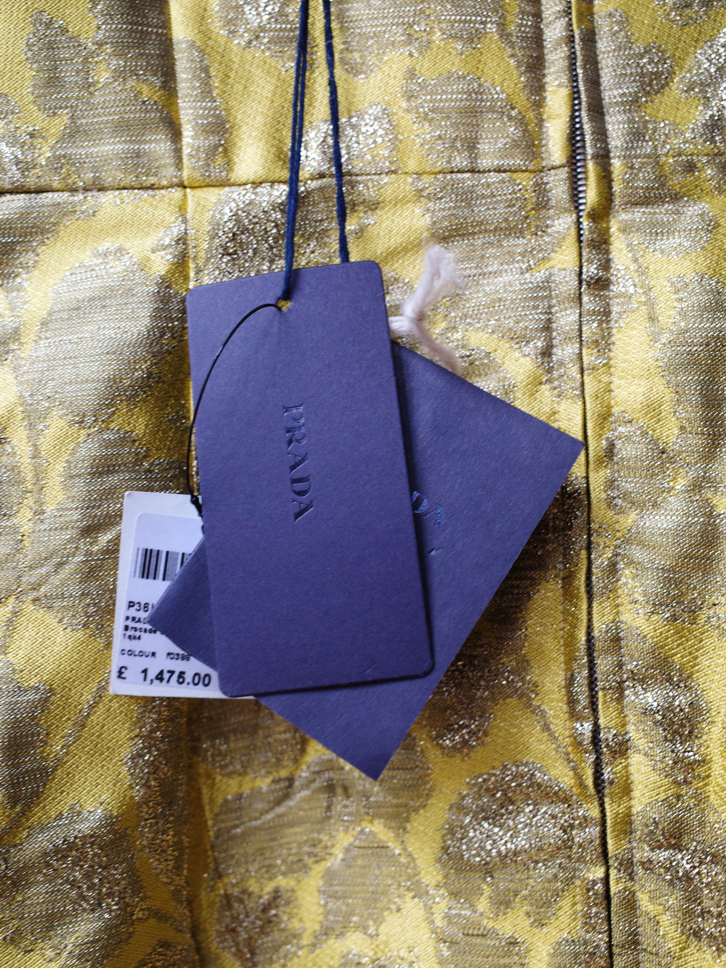 Prada Gold Brocade Sculptural Dress – METAL 金