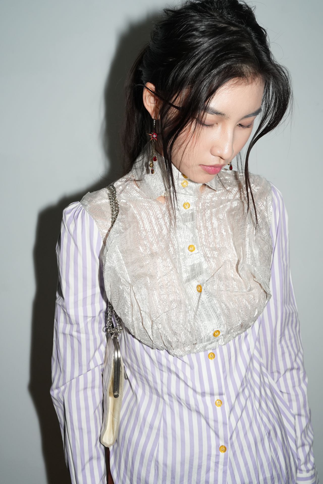Vivienne Westwood Vintage Metallic Bib Striped Shirt – METAL 金
