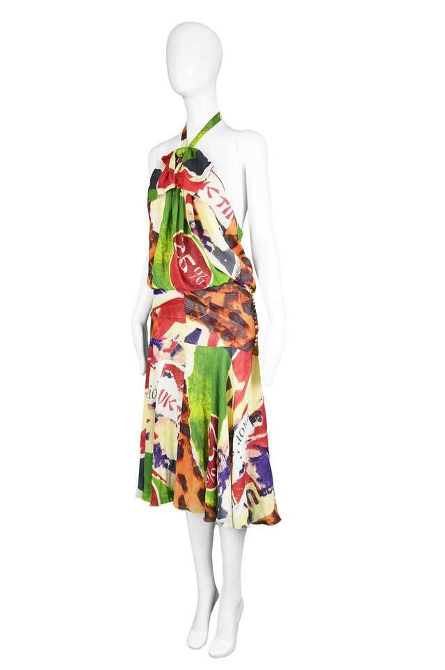 Christian Dior SS2003 “70% OFF” Abstract Print Bias-Cut Dress – FIRE 火