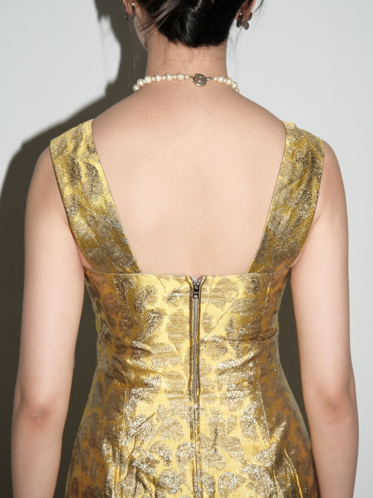 Prada Gold Brocade Sculptural Dress – METAL 金
