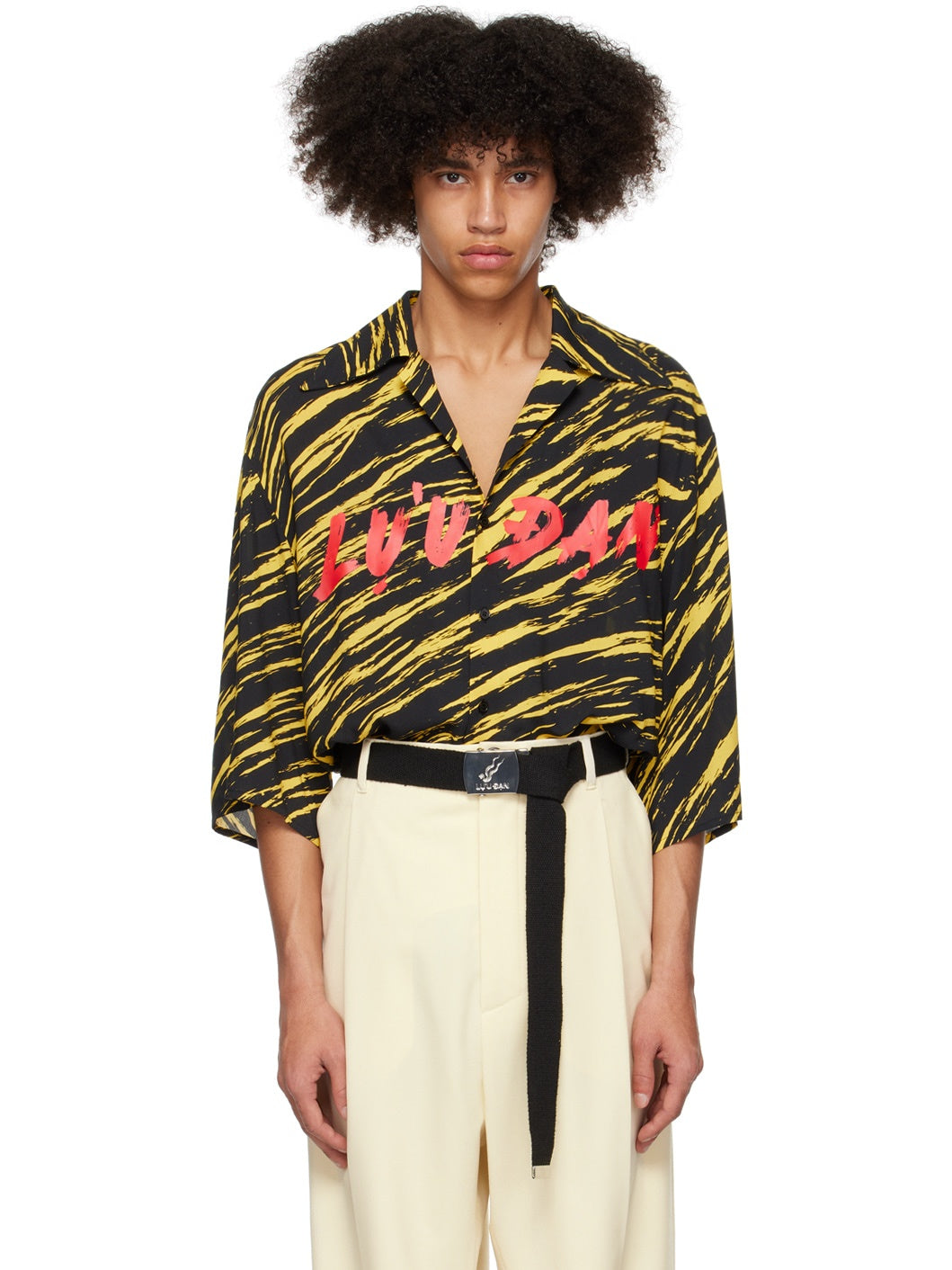 LU’U DAN Tiger-Stripe Oversized Shirt – WOOD 木