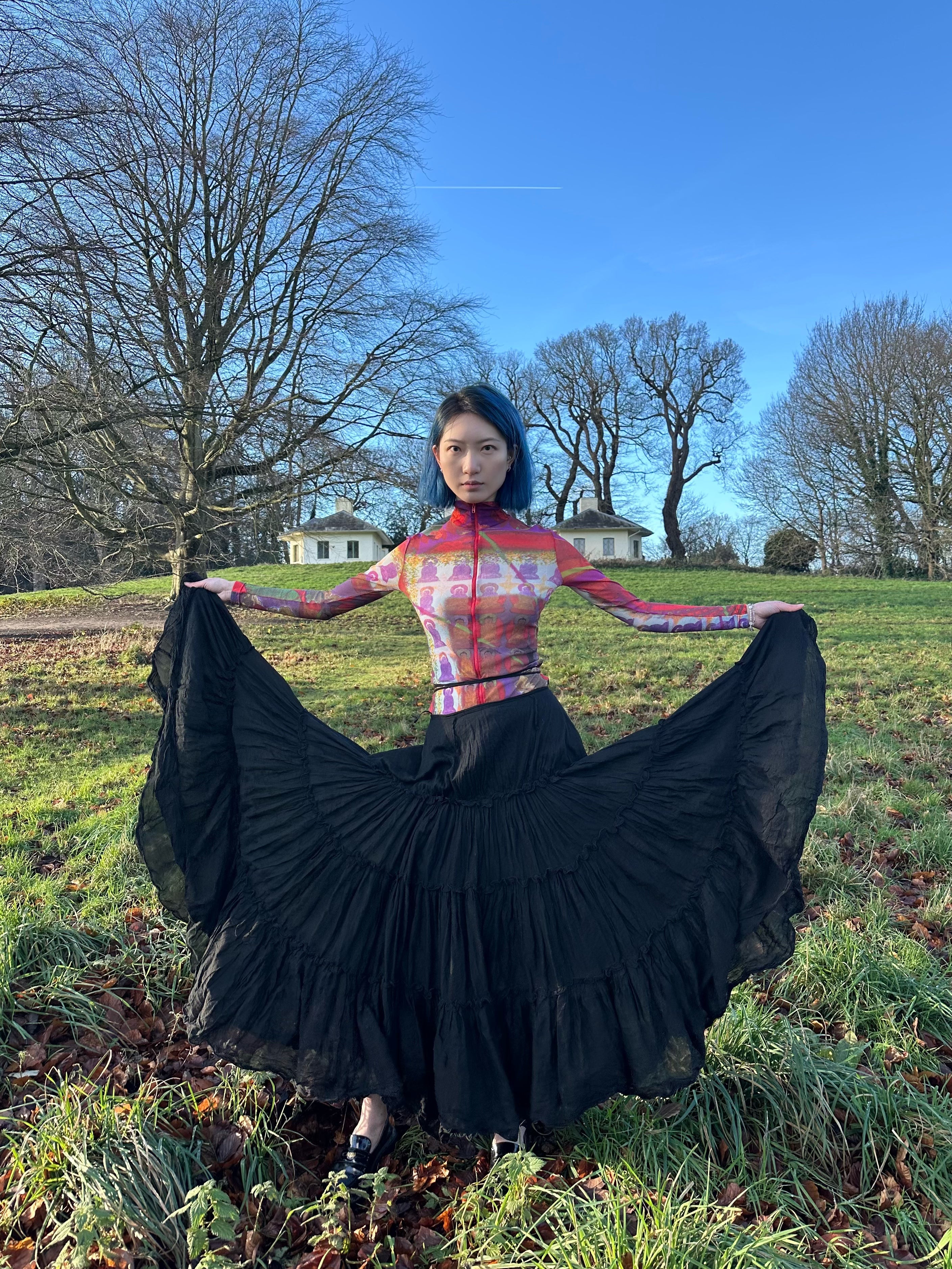 Jean Paul Gaultier Black Tiered Maxi Skirt – WATER 水