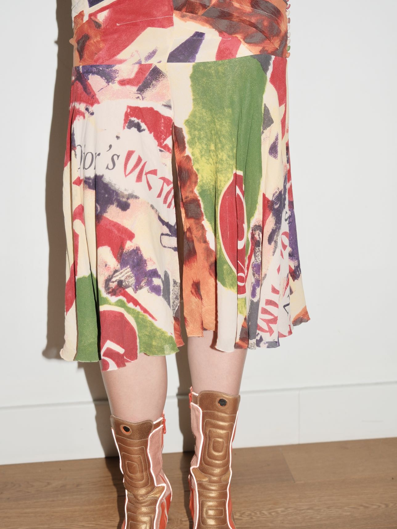 Christian Dior SS2003 “70% OFF” Abstract Print Bias-Cut Dress – FIRE 火