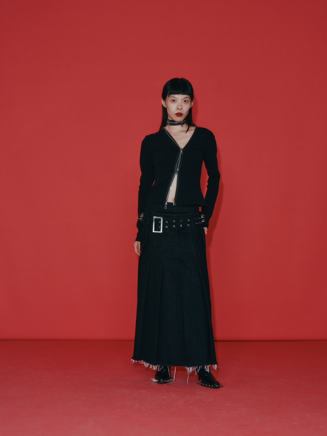 OVER RANGE Black Zippered Fitted Jacket – METAL 金
