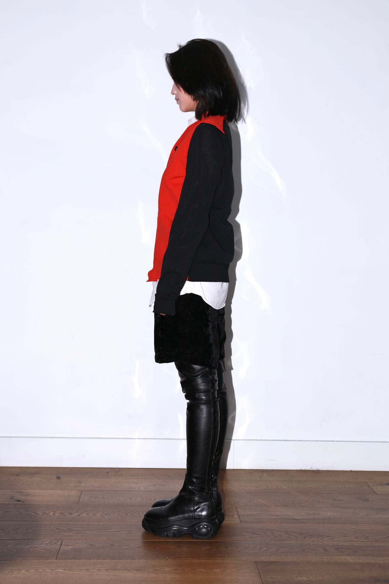 Comme des Garçons SHIRT Two-Tone Knit Cardigan – FIRE 火