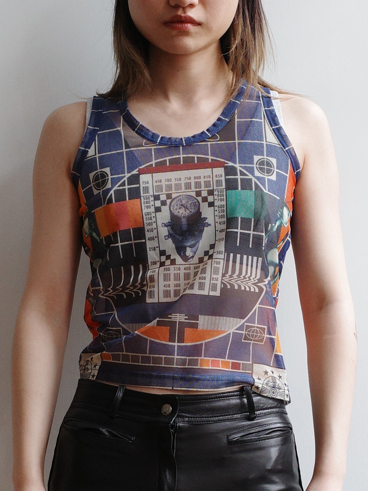 Jean Paul Gaultier Vintage TV Print Mesh Tank Top – FIRE 火