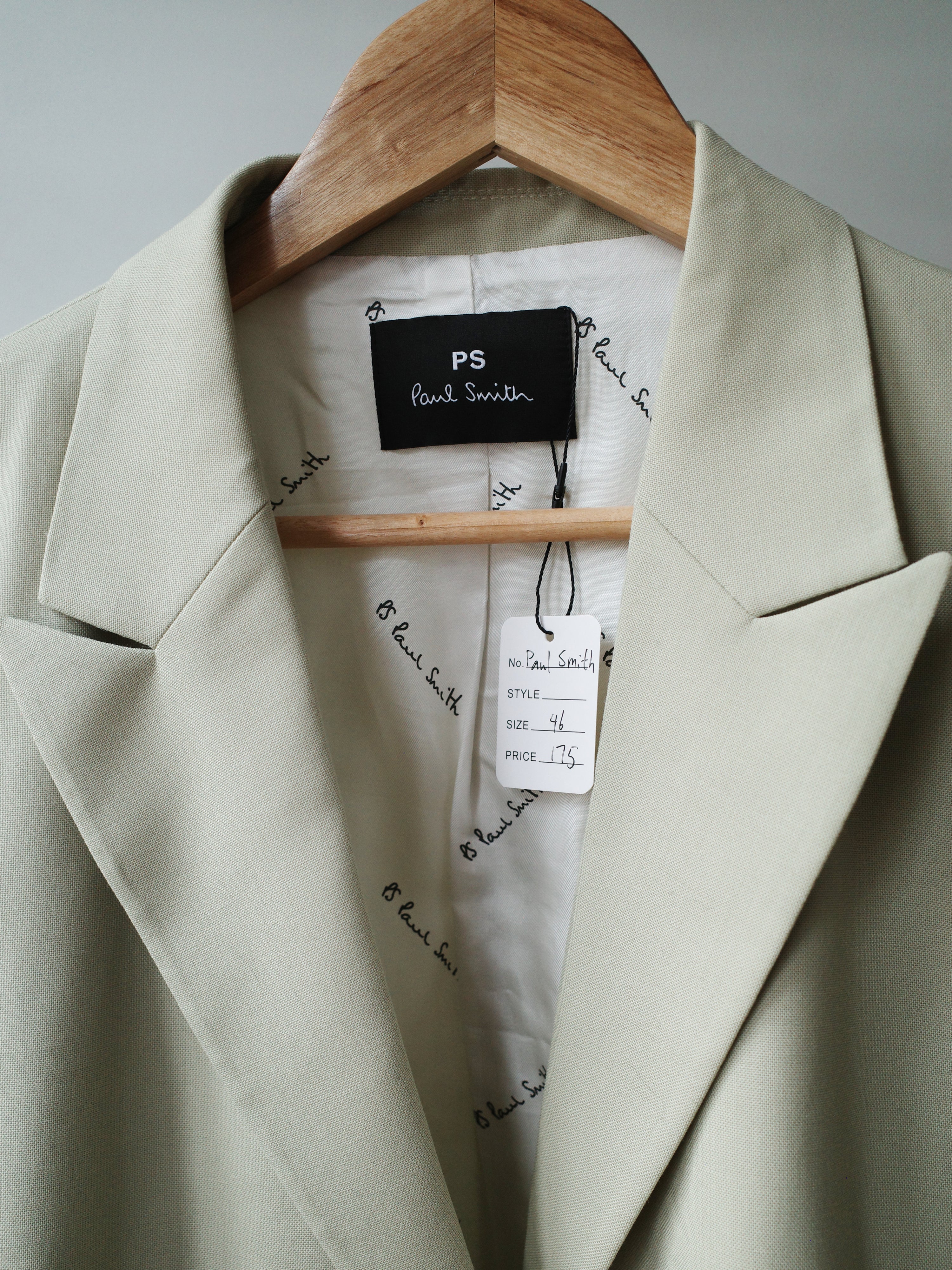 Paul Smith Sage Green Wool Blazer – WOOD