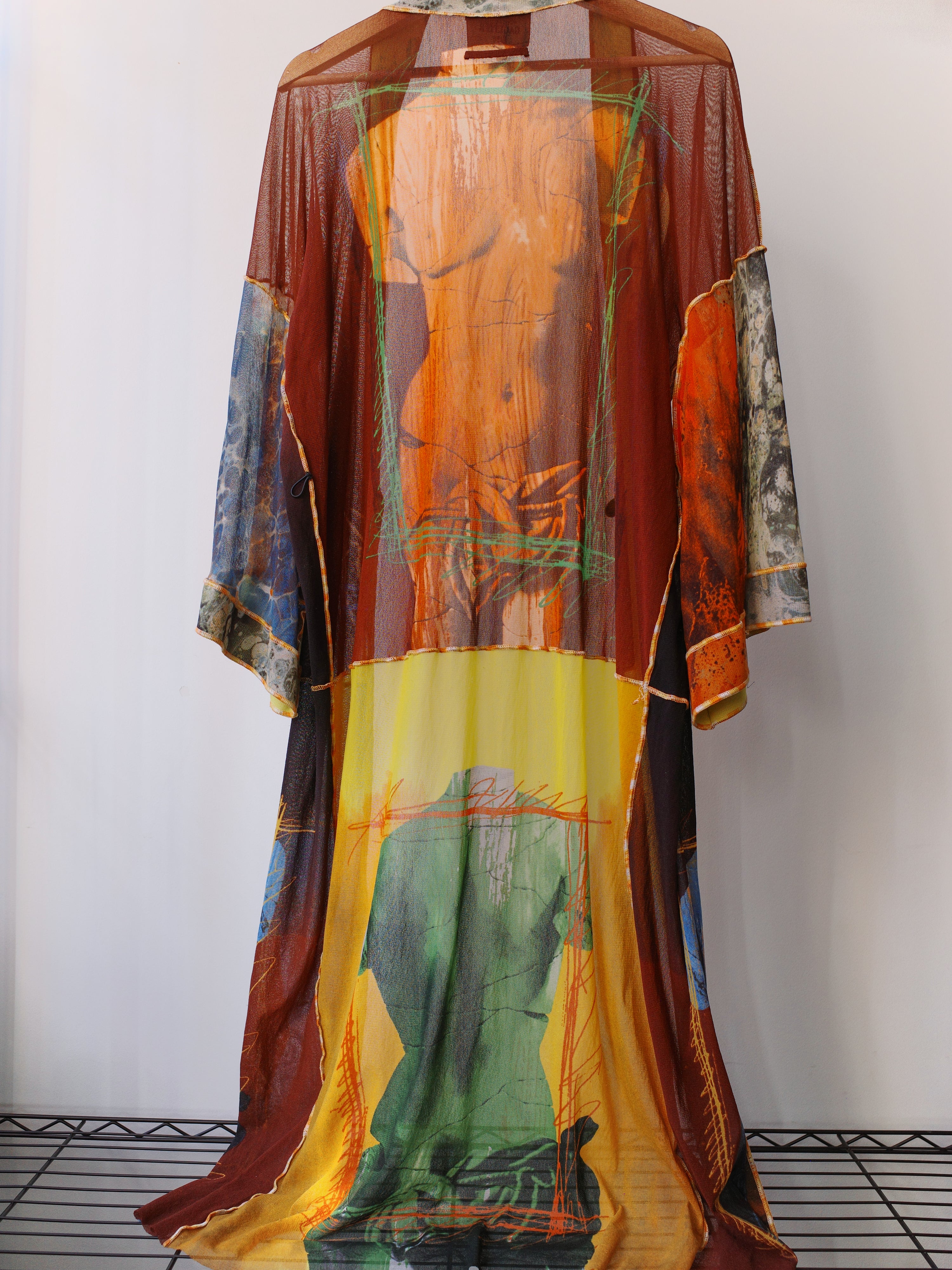 Jean Paul Gaultier F/W 1996 “Venus Sculpture” Sheer Mesh Kimono Robe – FIRE 火