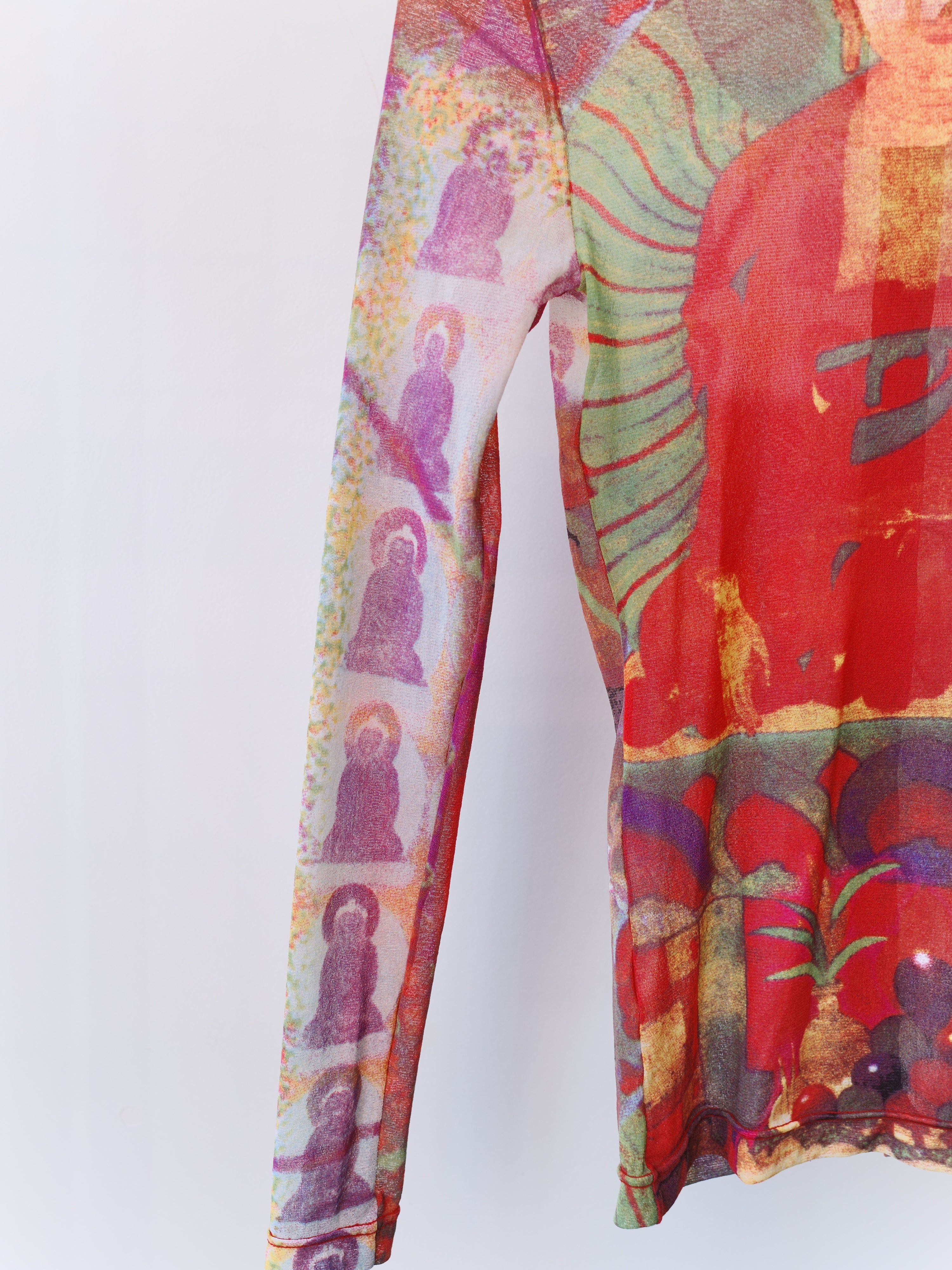 Vivienne Tam Buddha Print Mesh Top – FIRE 火