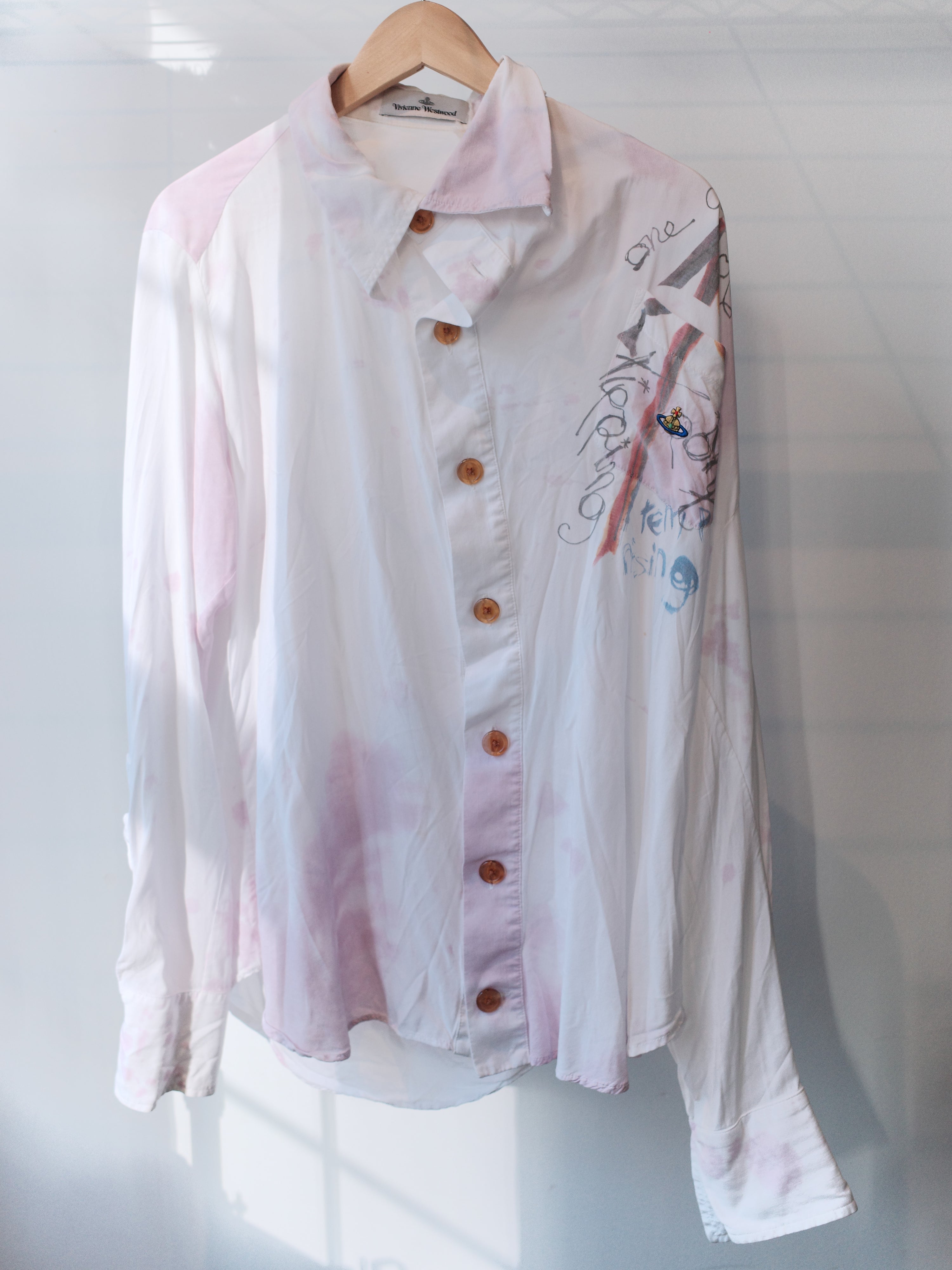 Vivienne Westwood “Wine Drunken” Graffiti Cotton Shirt – FIRE 火