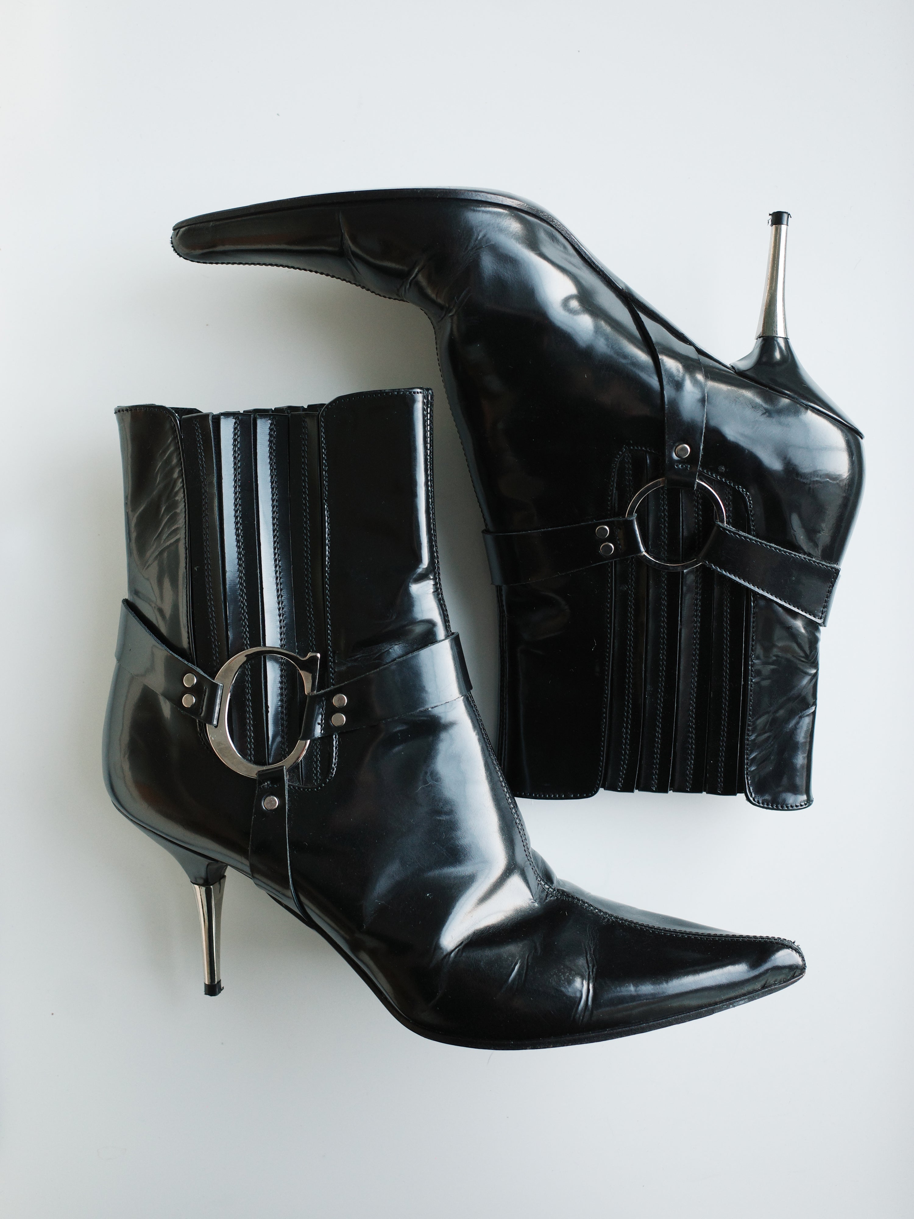Christian Dior by John Galliano Millennium Hardcore Punk Pointed Boots – METAL 金
