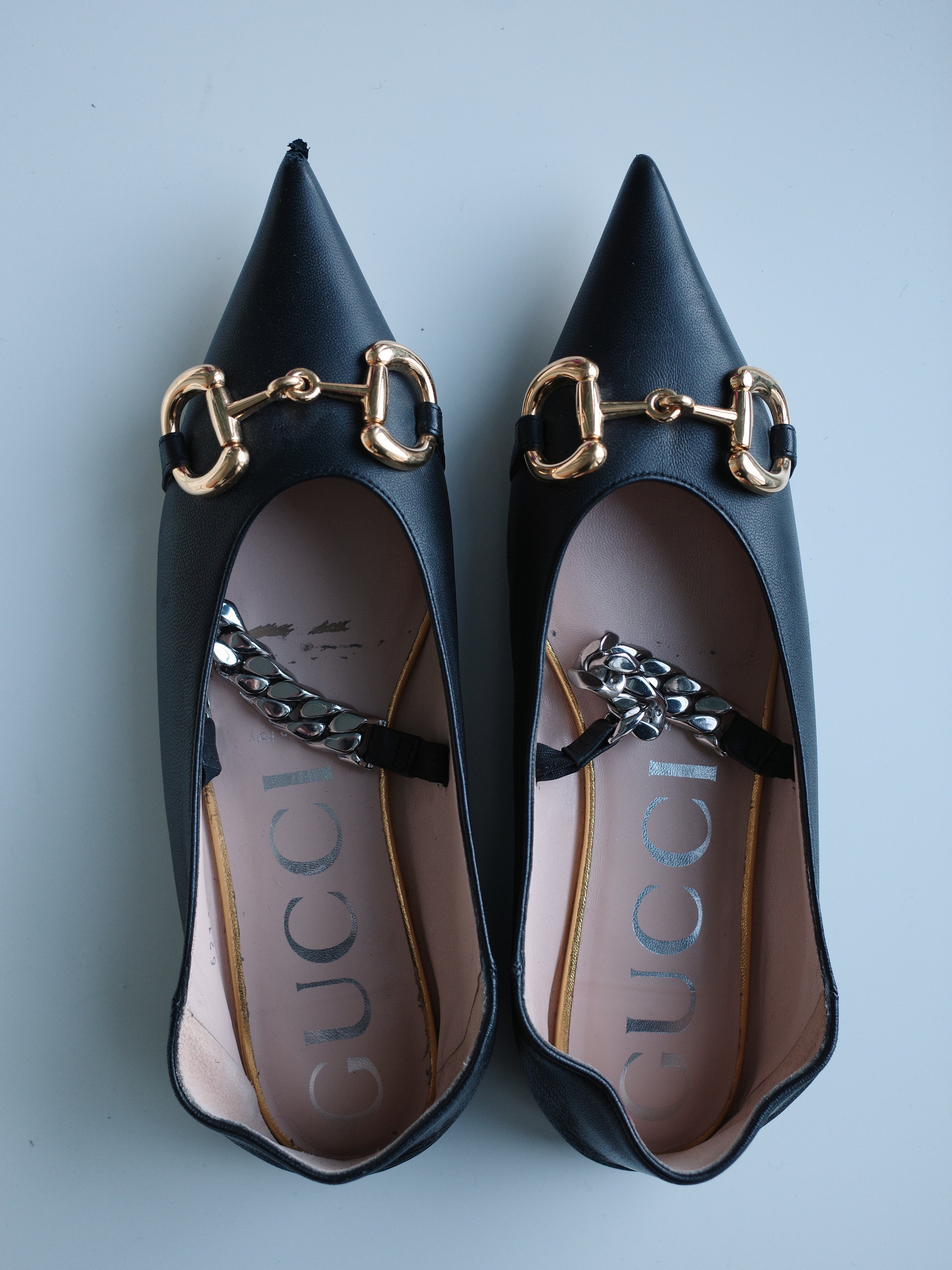 Gucci Black Bit Moccasin Flat Shoes – METAL 金