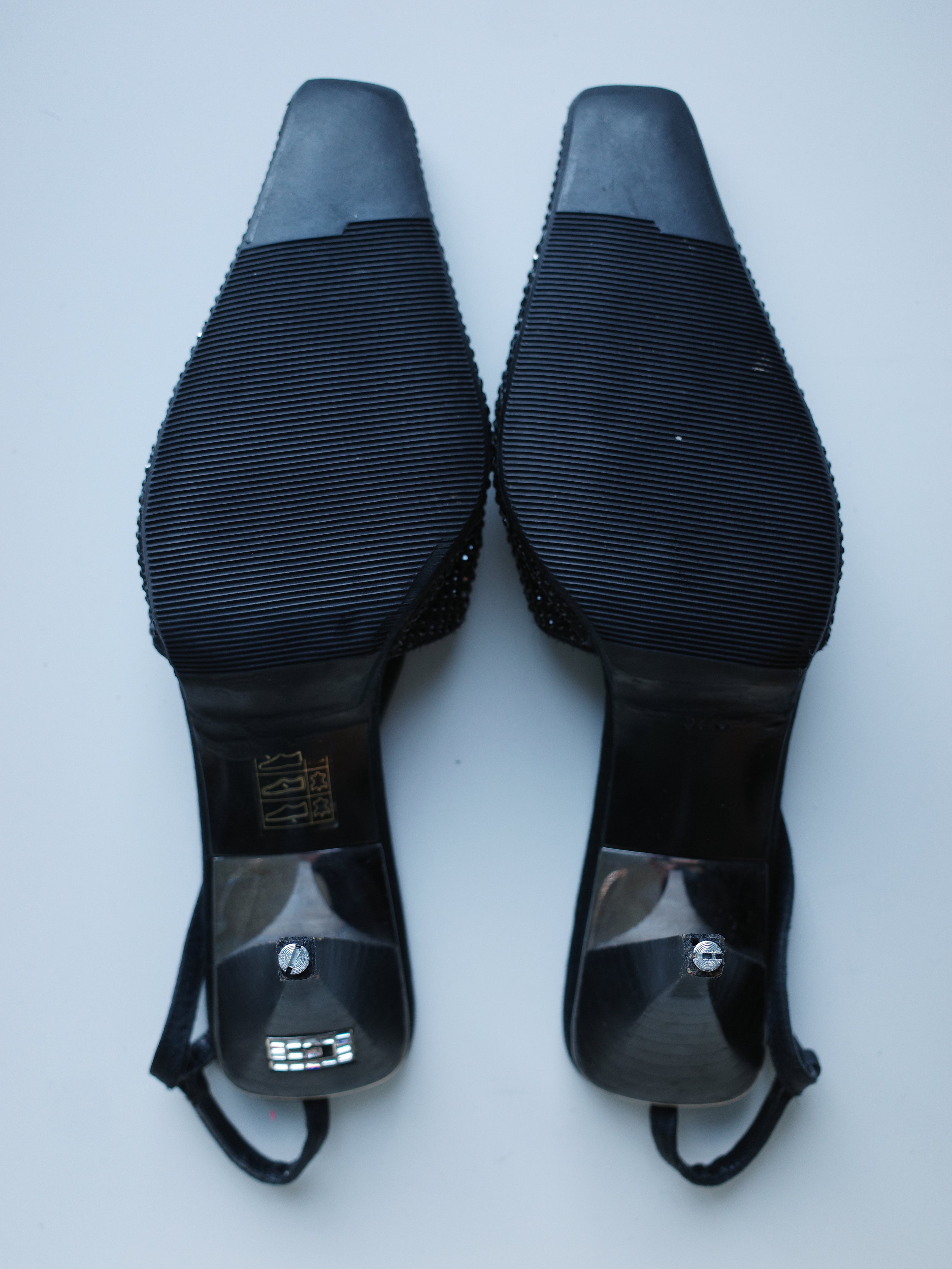 Gucci S/S 1998 Swarovski Crystal GG Slingback Heels – FIRE 火