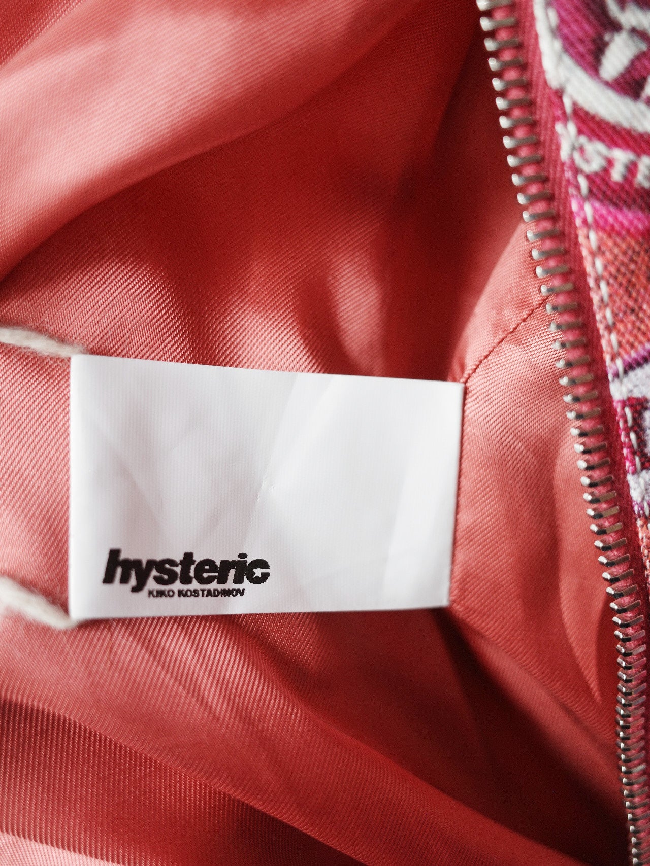 Kiko Kostadinov × Hysteric Glamour FW22 Pink Logo Print Deconstructed Denim Jacket – FIRE 火