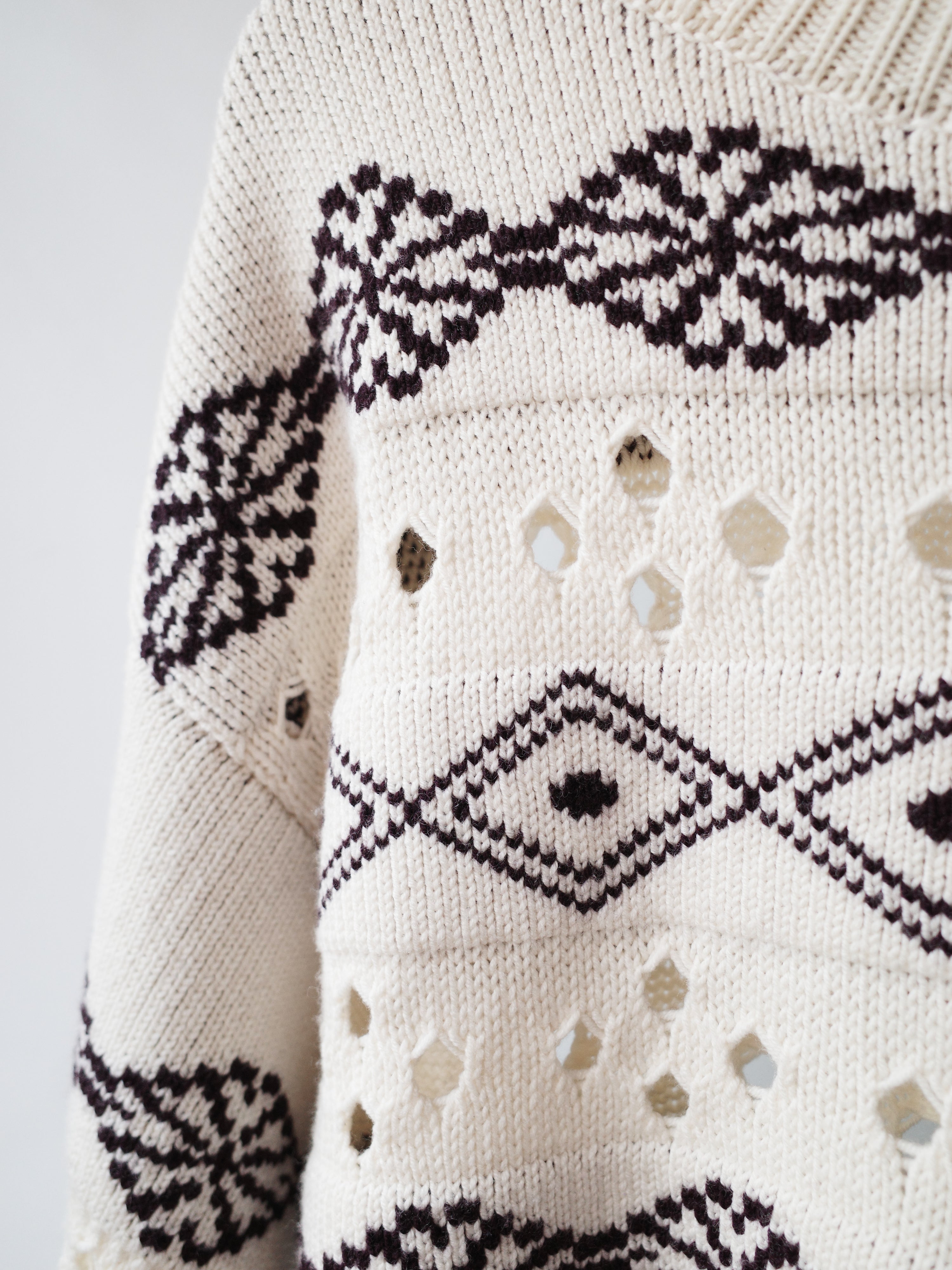 Namacheko Cream Patterned Knit Sweater – EARTH 土