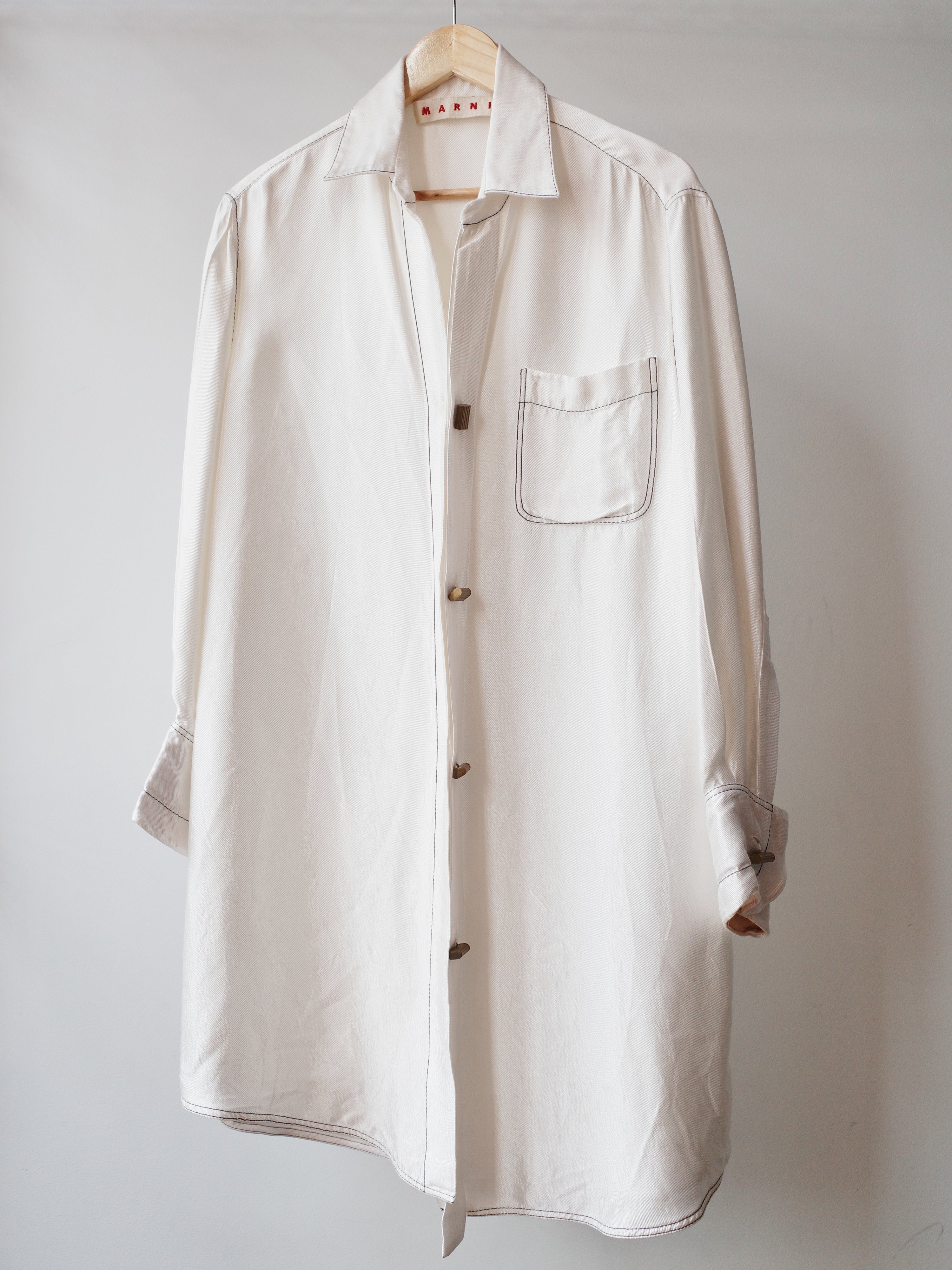 MARNI Iridescent Satin Shirt with Metal Buttons – METAL 金