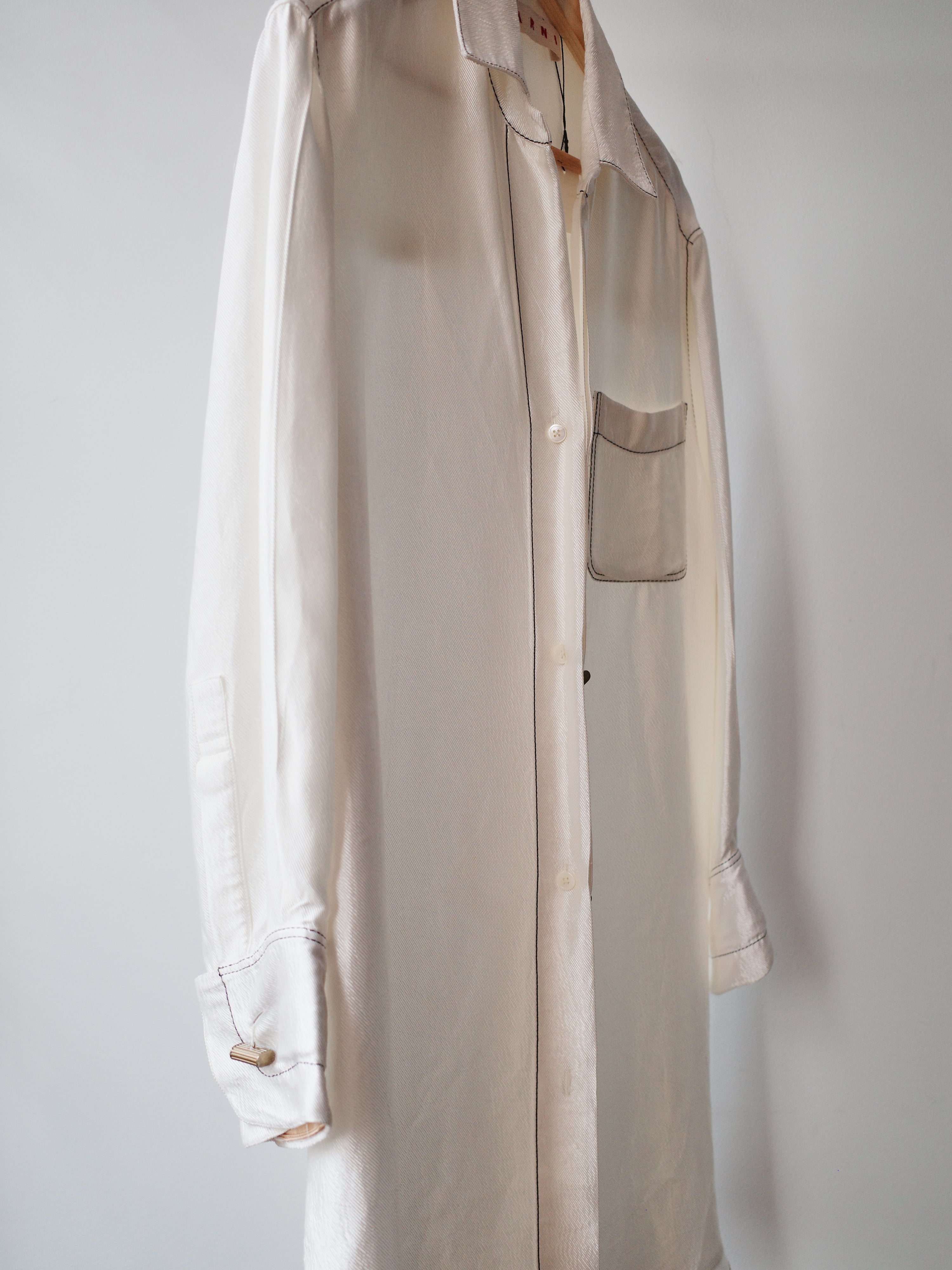 MARNI Iridescent Satin Shirt with Metal Buttons – METAL 金