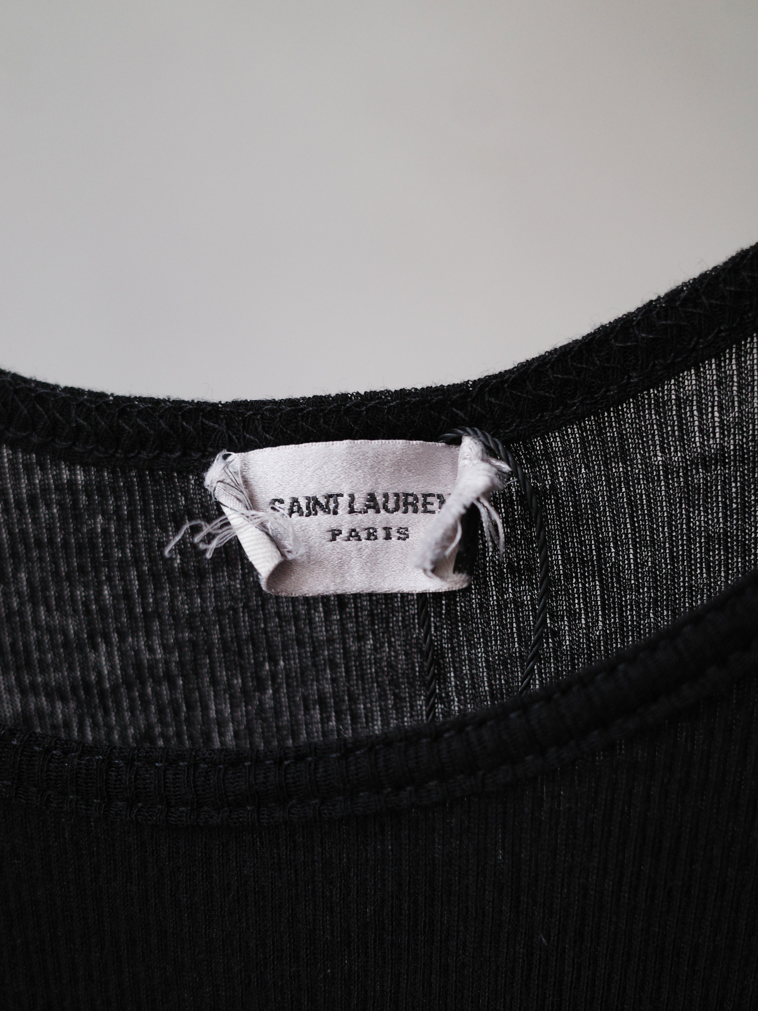 Saint Laurent Distressed Black Tank Top – FIRE 火