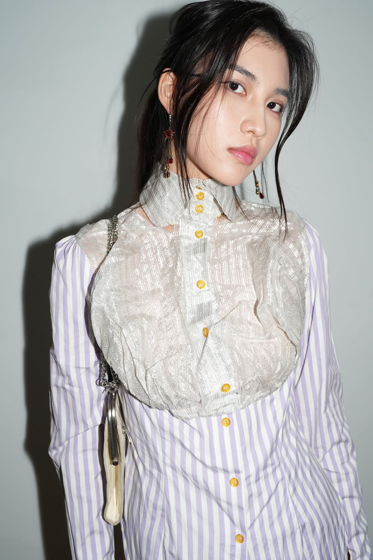 Vivienne Westwood Vintage Metallic Bib Striped Shirt – METAL 金