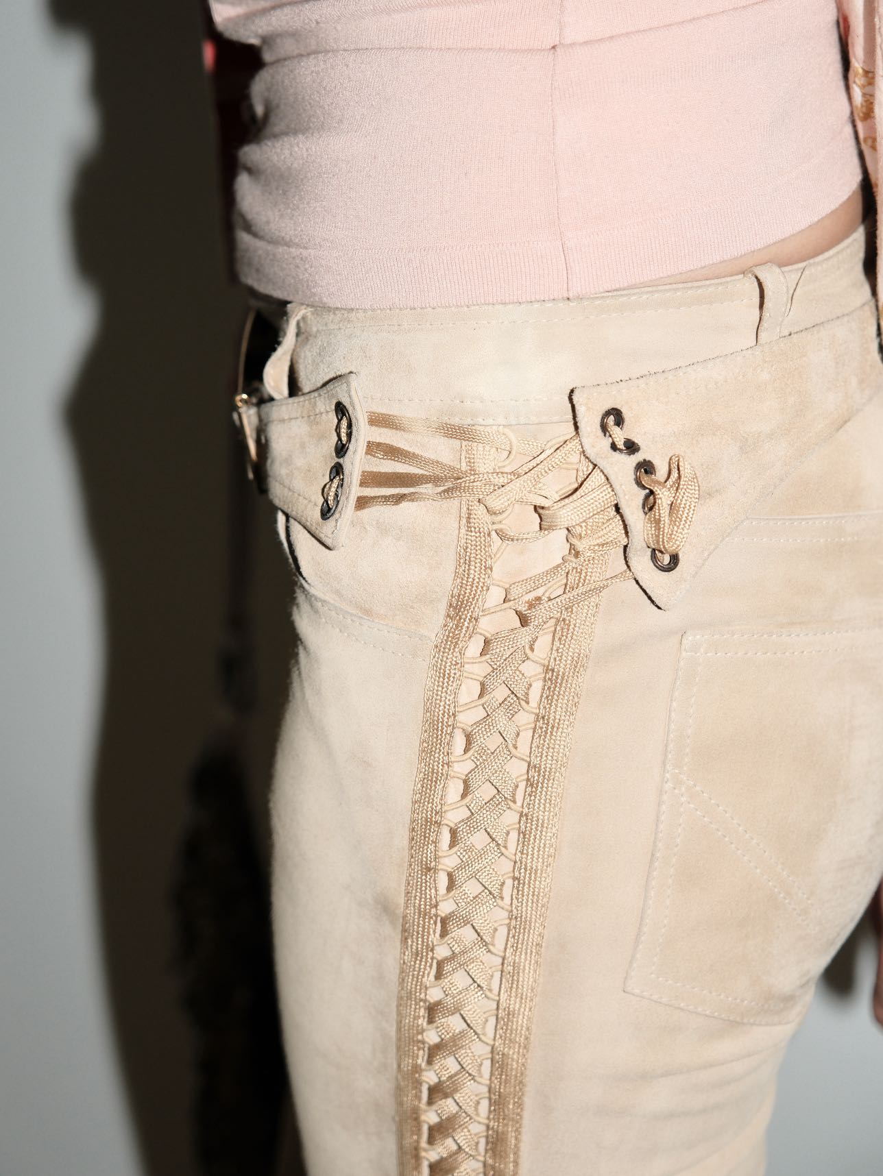 Christian Dior by John Galliano Suede Lace-Up Flared Trousers – EARTH 土