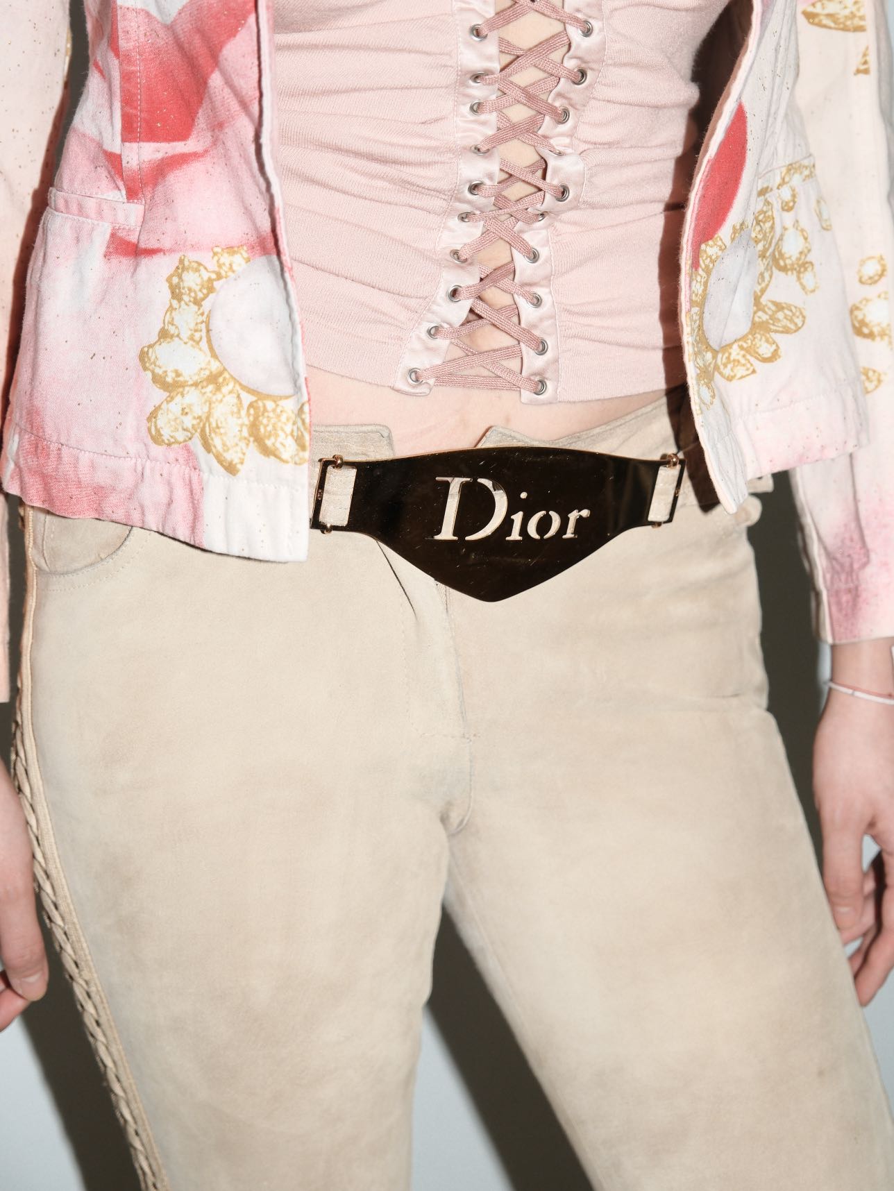 Christian Dior by John Galliano Suede Lace-Up Flared Trousers – EARTH 土