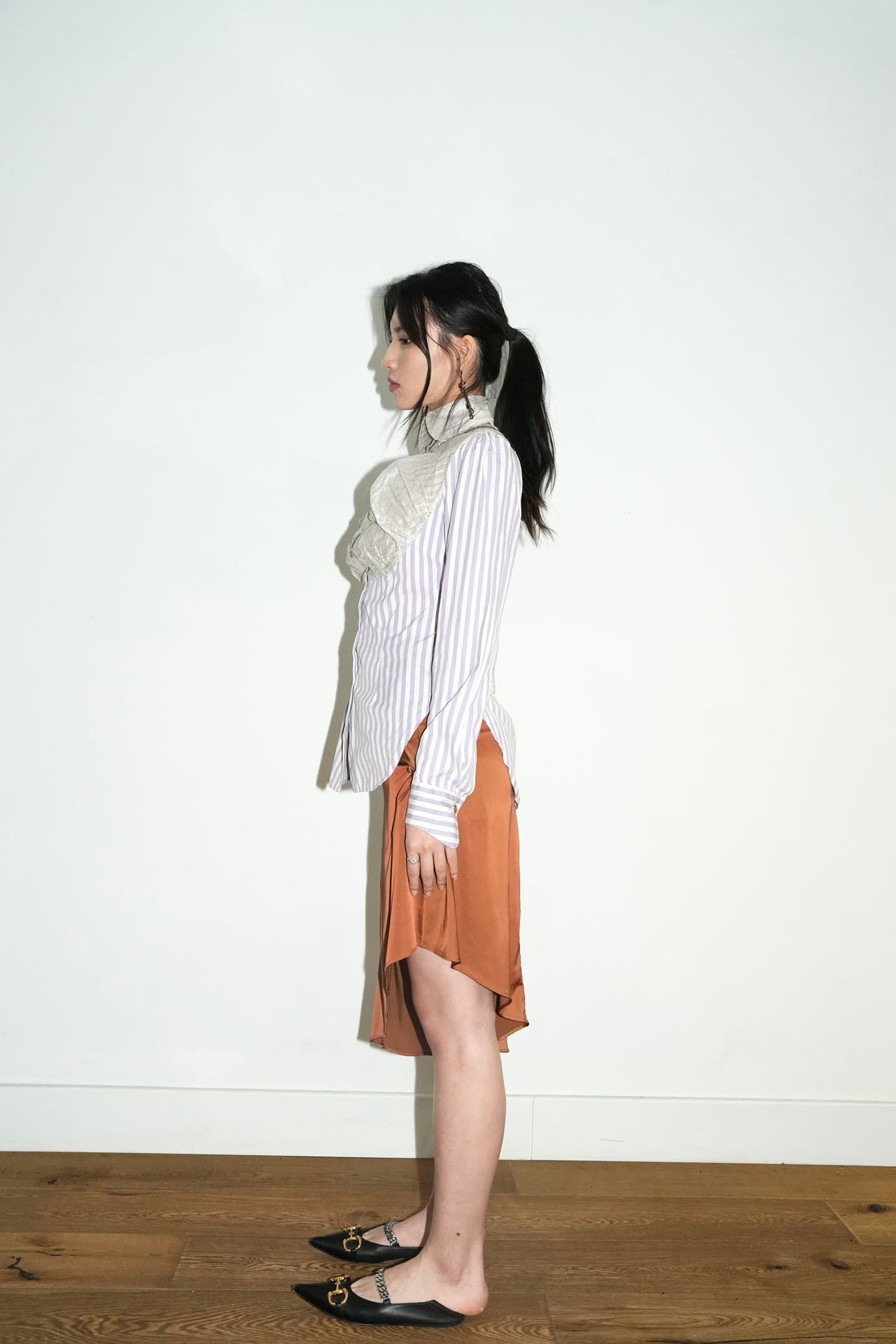 Vivienne Westwood Vintage Metallic Bib Striped Shirt – METAL 金