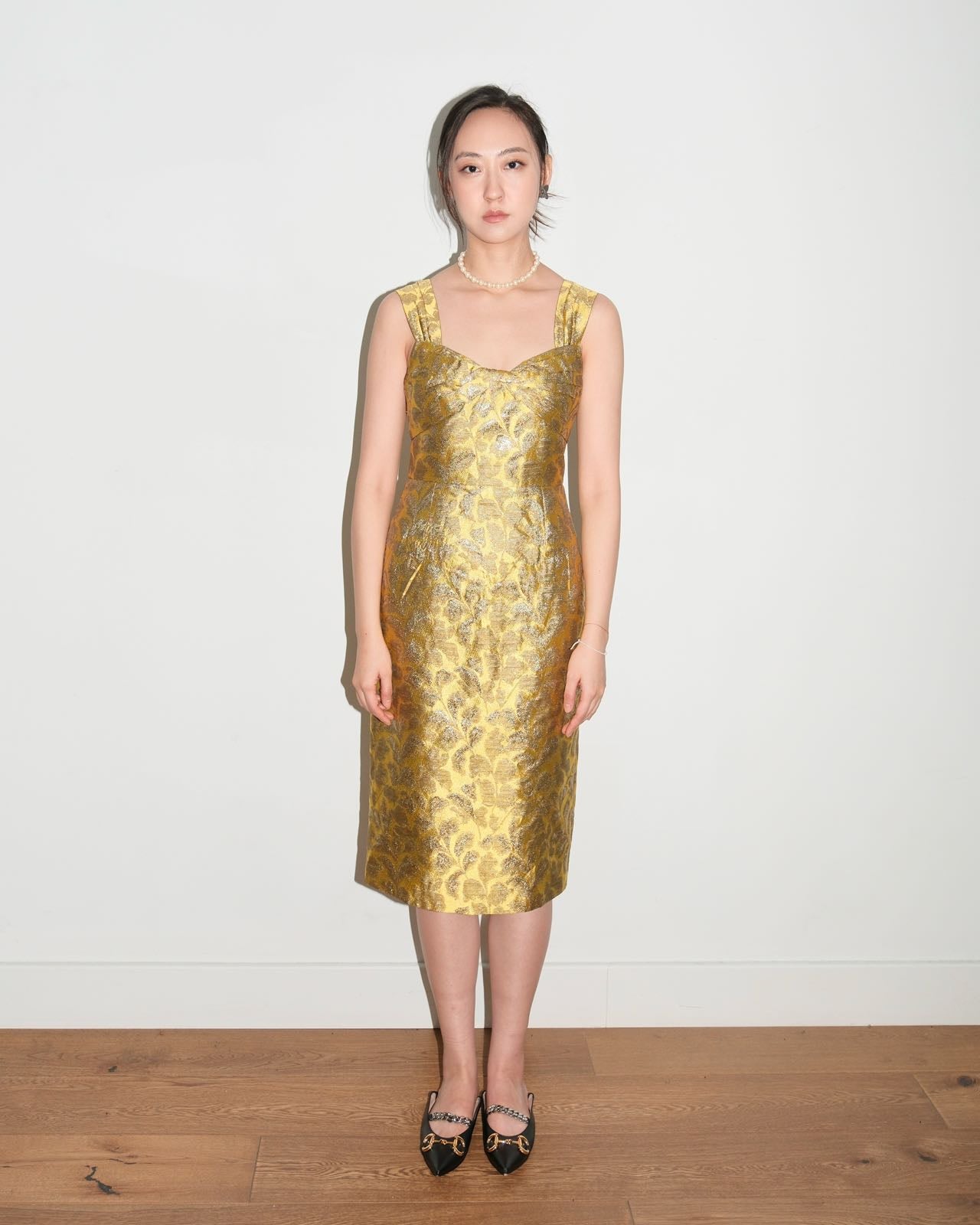 Prada Gold Brocade Sculptural Dress – METAL 金