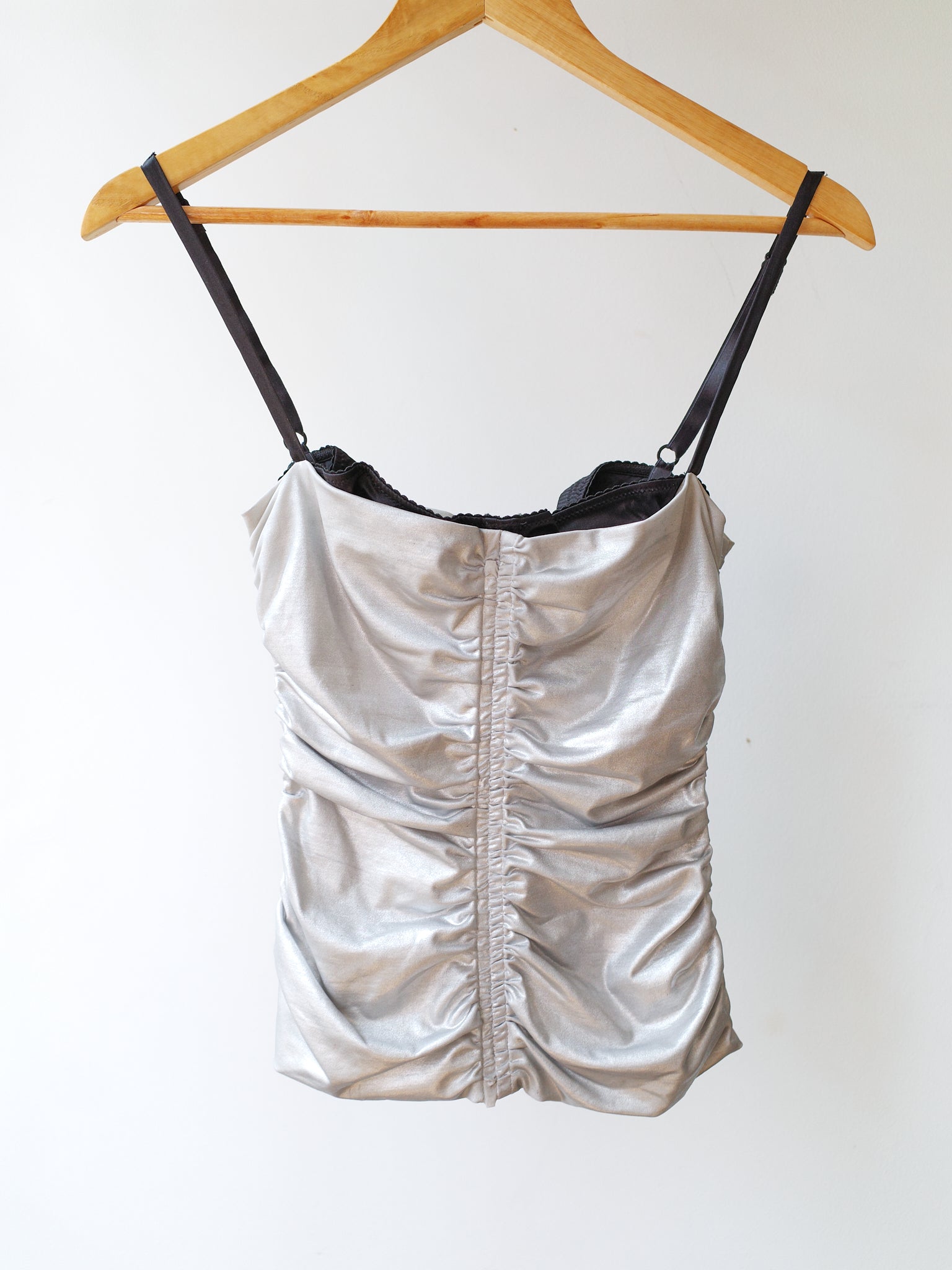 Dolce & Gabbana S/S 2003 Silver Ruched Lame Corset – METAL 金