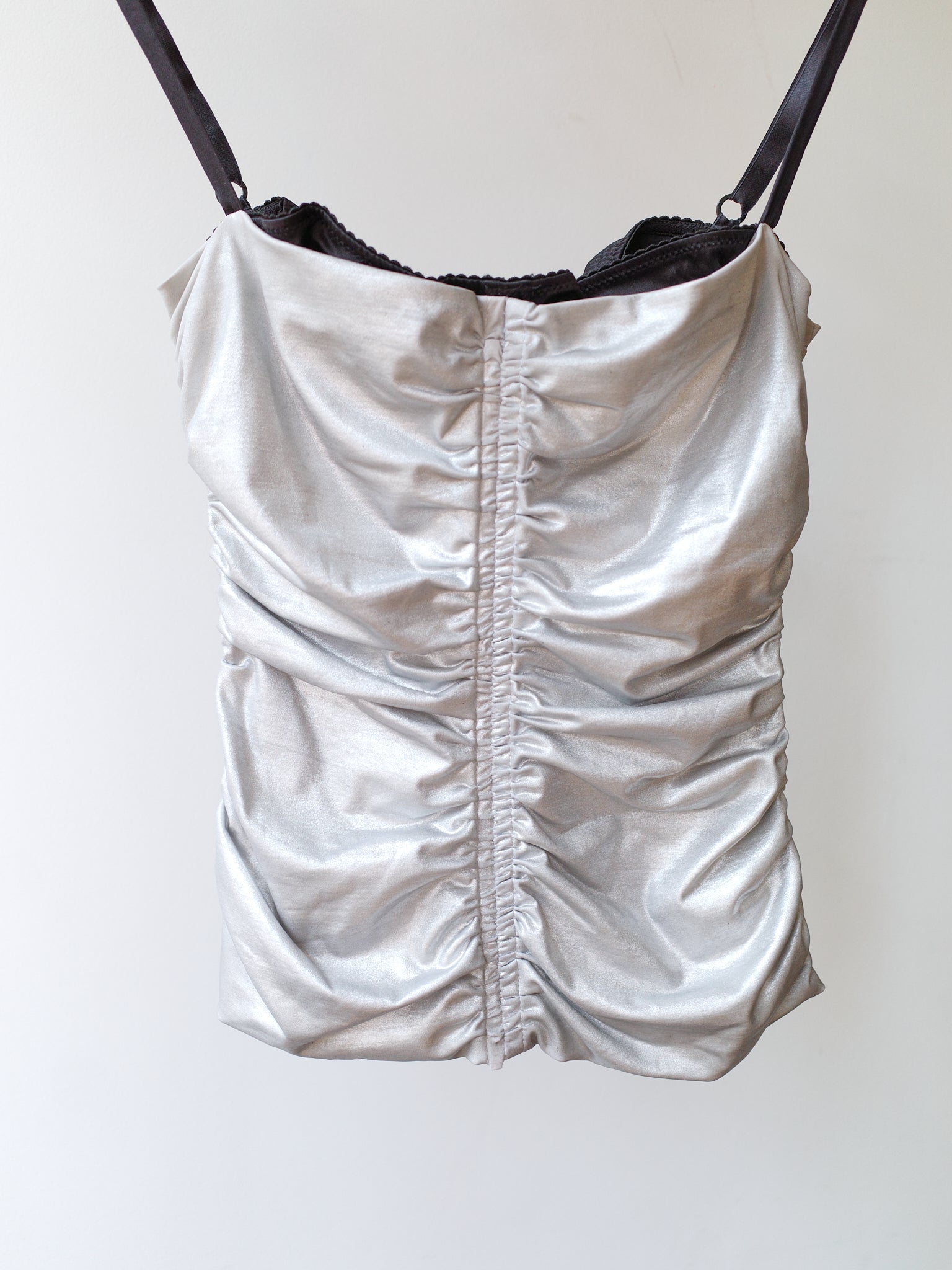 Dolce & Gabbana S/S 2003 Silver Ruched Lame Corset – METAL 金