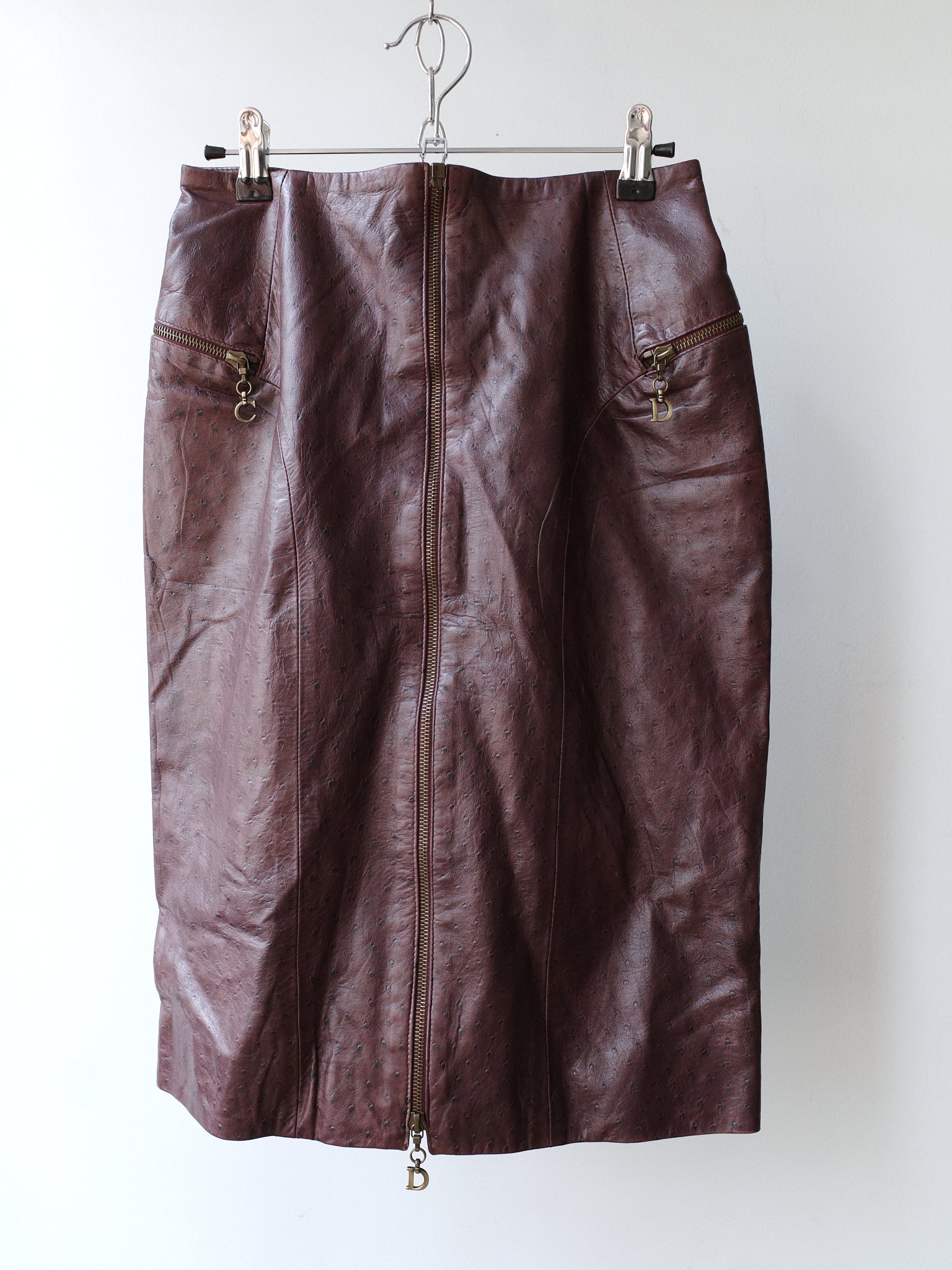 Christian Dior F/W 2000 Ostrich Leather Mid-Length Skirt – METAL 金