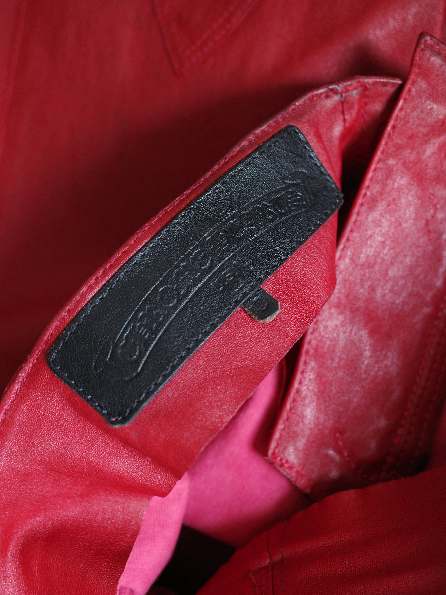 Chrome Hearts Ultra-Rare Red Full Leather Pants – FIRE 火