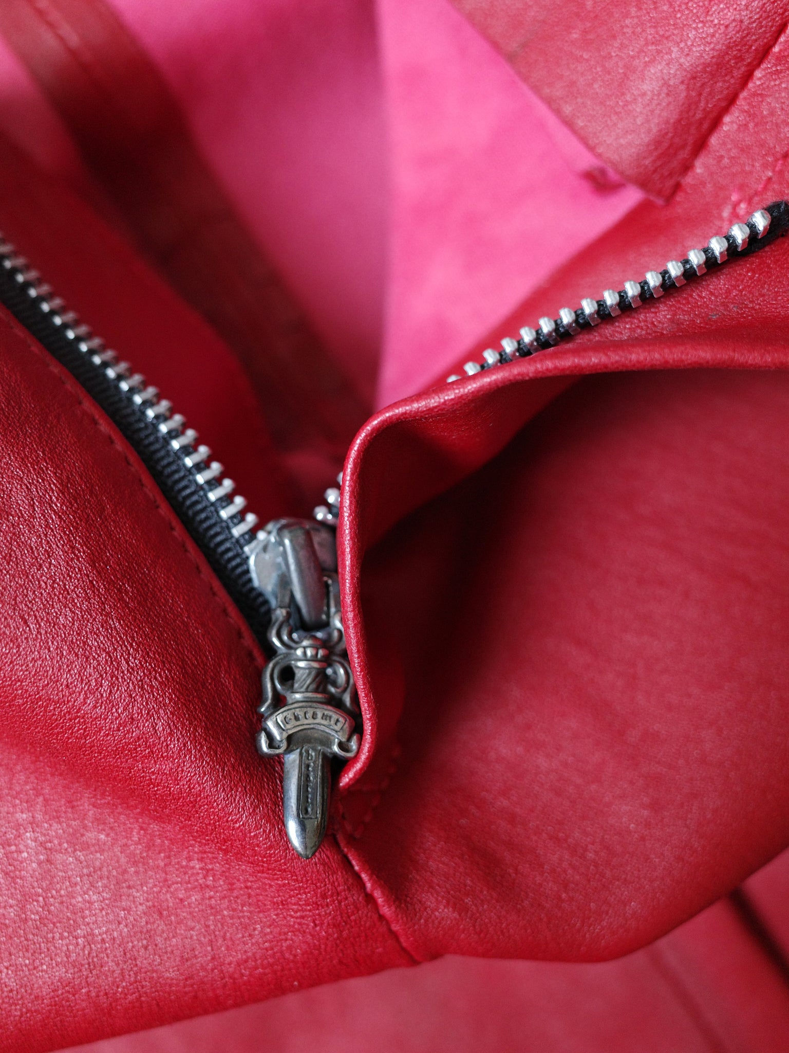 Chrome Hearts Ultra-Rare Red Full Leather Pants – FIRE 火