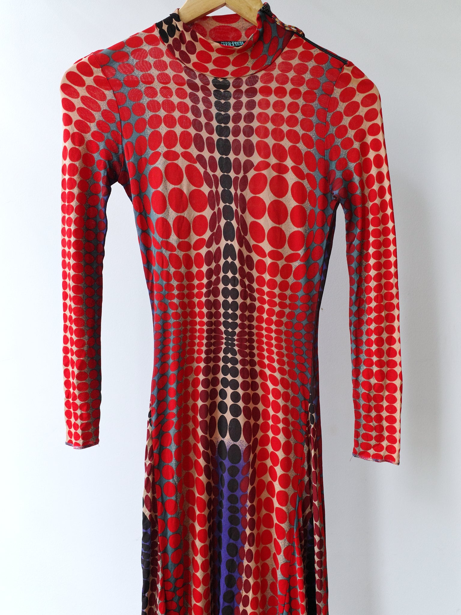 Jean Paul Gaultier S/S 1996 “Cyberdots” Optical Mesh Gown – FIRE 火