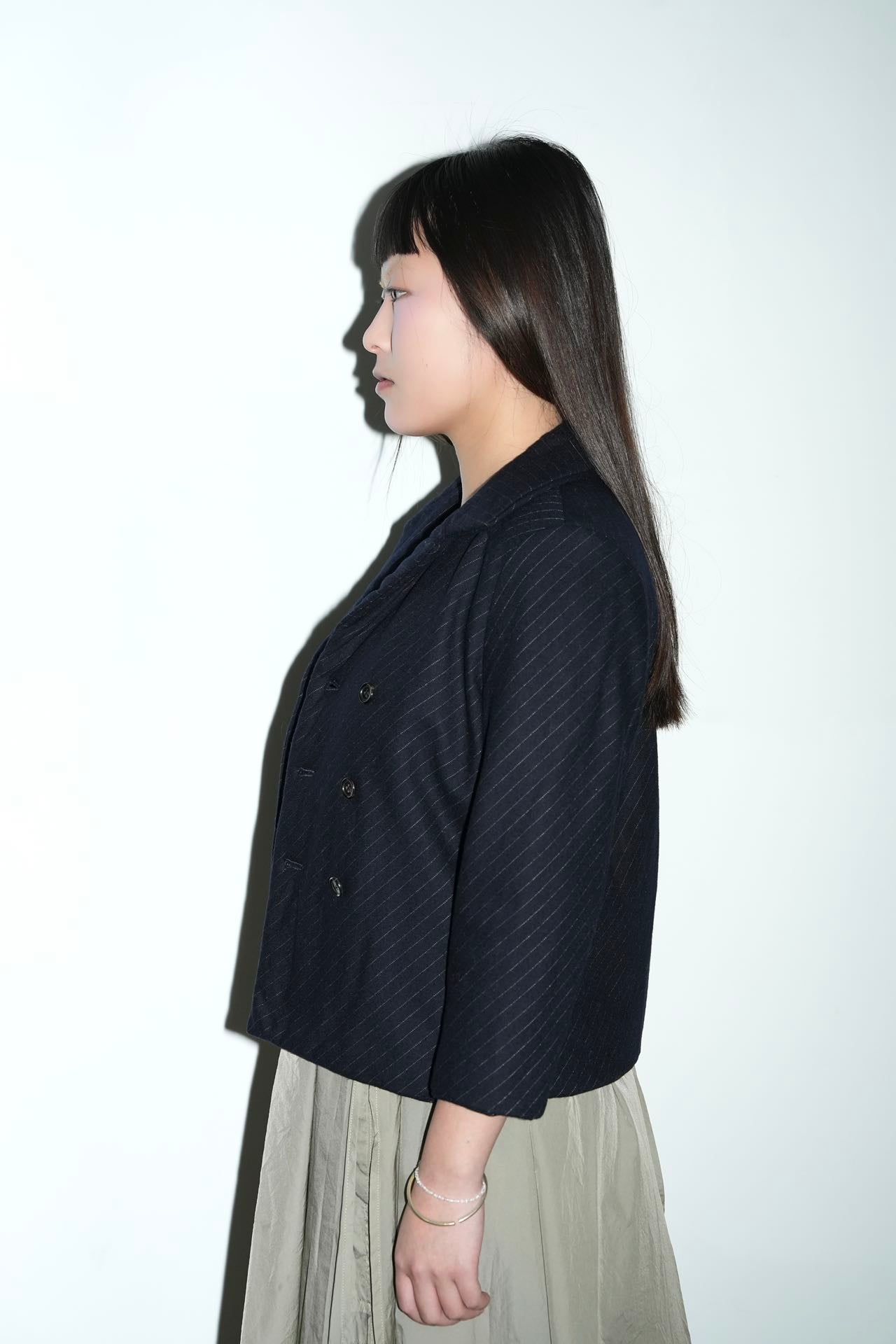 tricot COMME des GARÇONS Navy Pinstripe Padded Jacket – Water 水