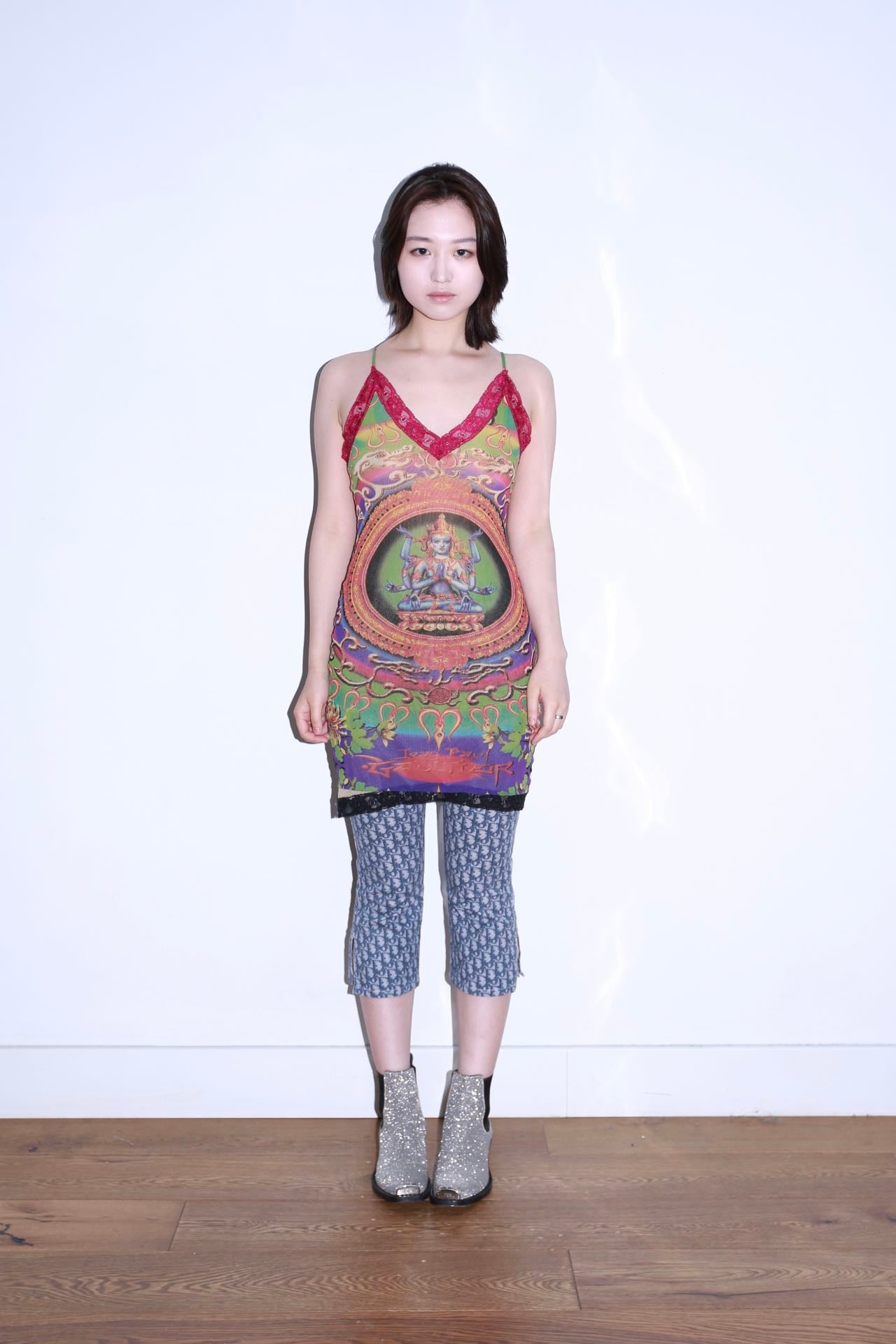 Jean Paul Gaultier Mesh Deity Print Dress – FIRE 火
