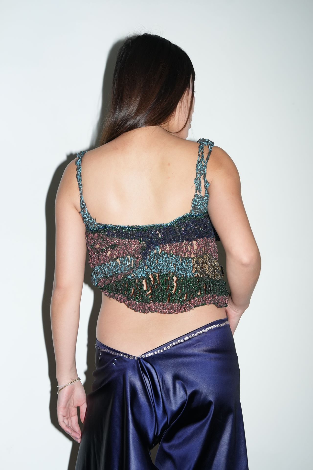 PE99Y YAN9 Hand-Crocheted Metallic Yarn Top – METAL 金