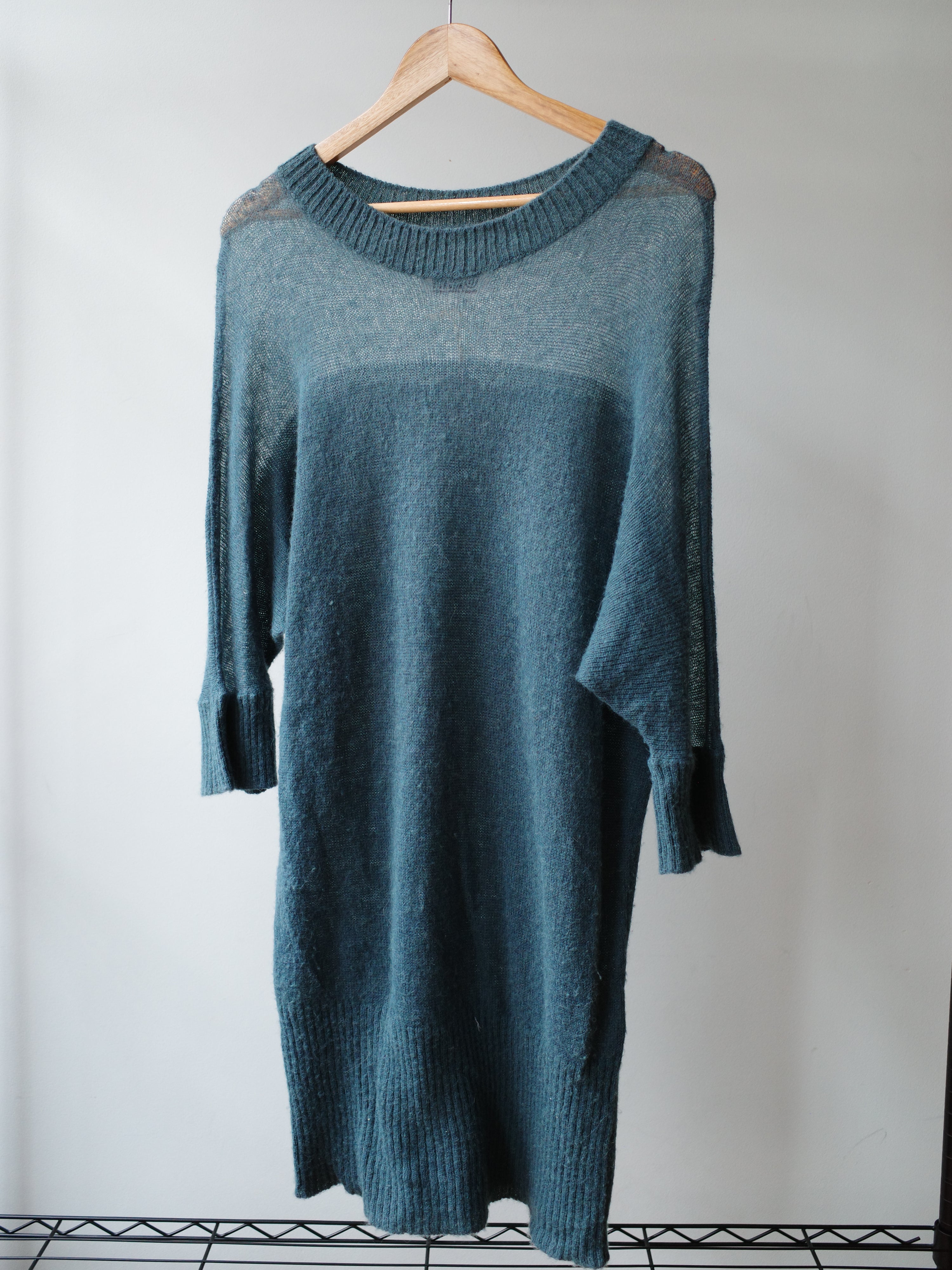 MM6 Draped Mist-Blue Knit Dress – WATER 水