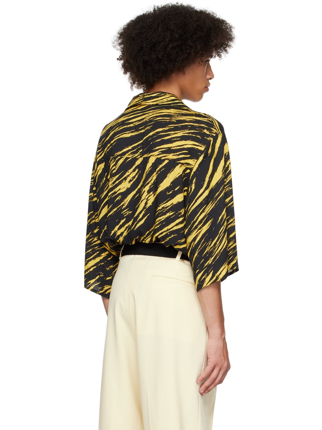 LU’U DAN Tiger-Stripe Oversized Shirt – WOOD 木