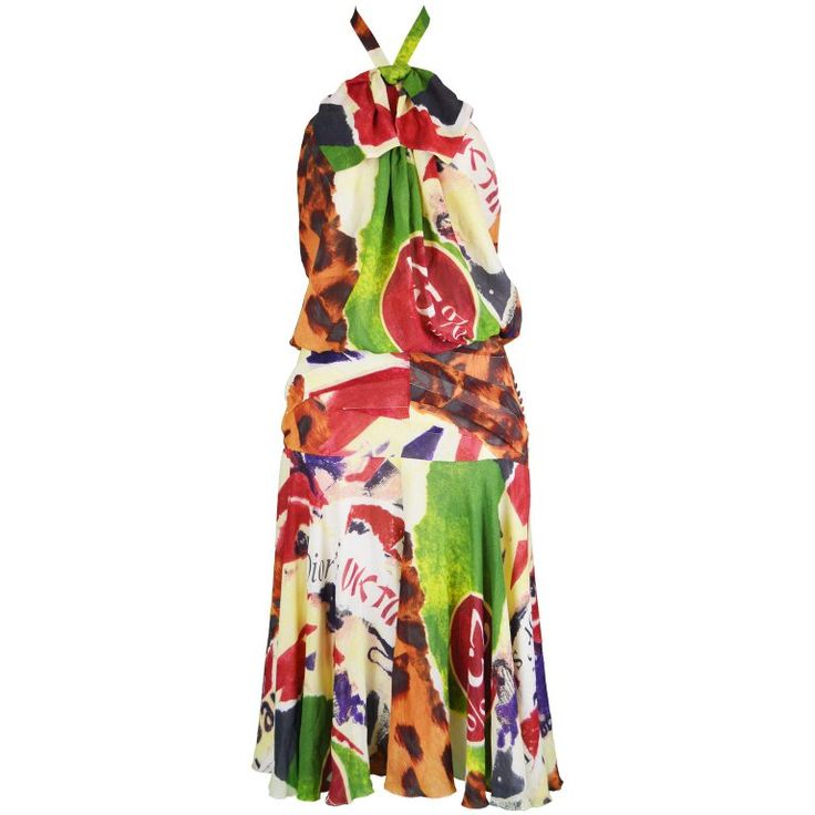 Christian Dior SS2003 “70% OFF” Abstract Print Bias-Cut Dress – FIRE 火
