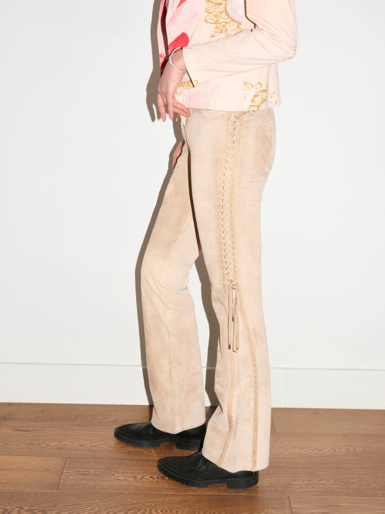 Christian Dior by John Galliano Suede Lace-Up Flared Trousers – EARTH 土