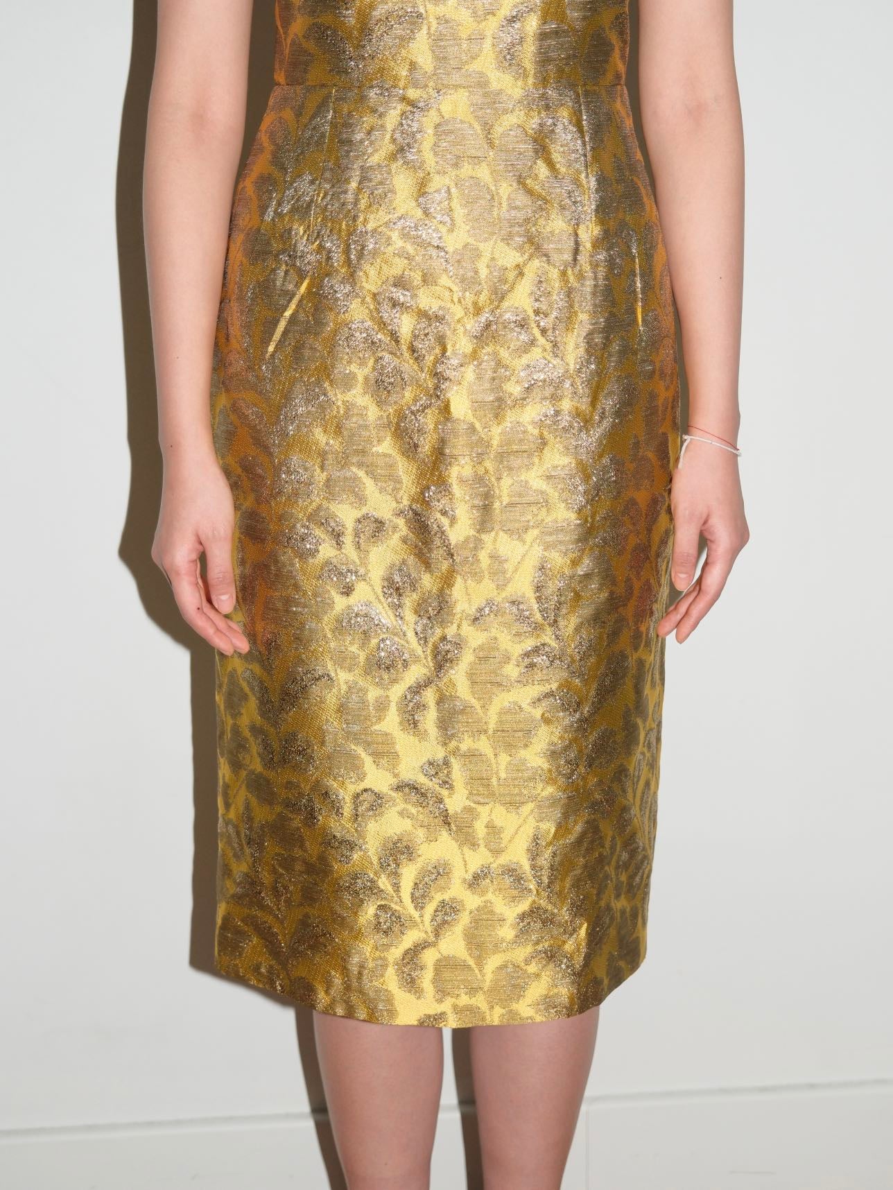Prada Gold Brocade Sculptural Dress – METAL 金