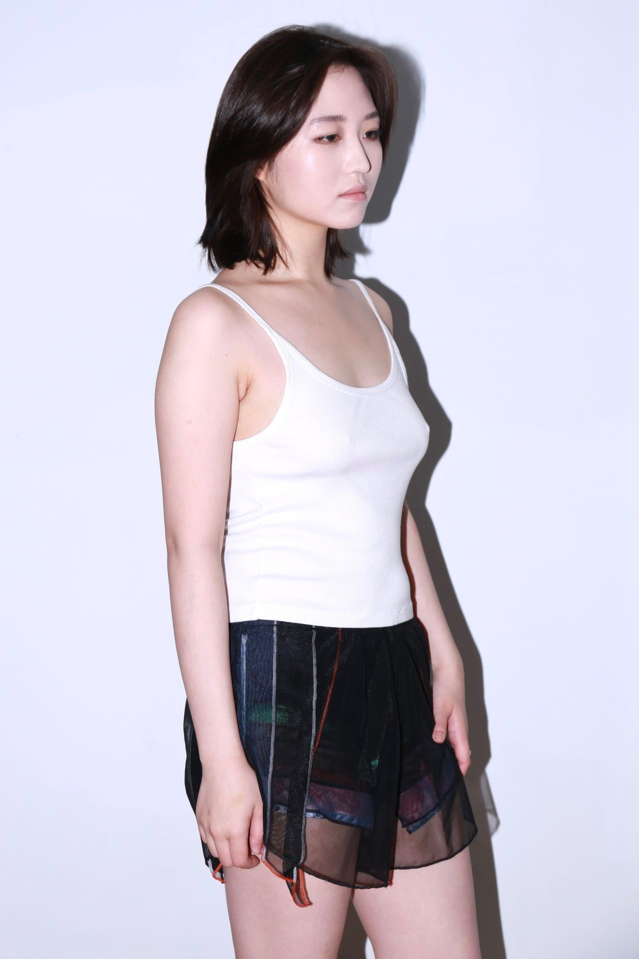 CELINE Ribbed White Logo Tank Top with Triomphe Detail – METAL 金