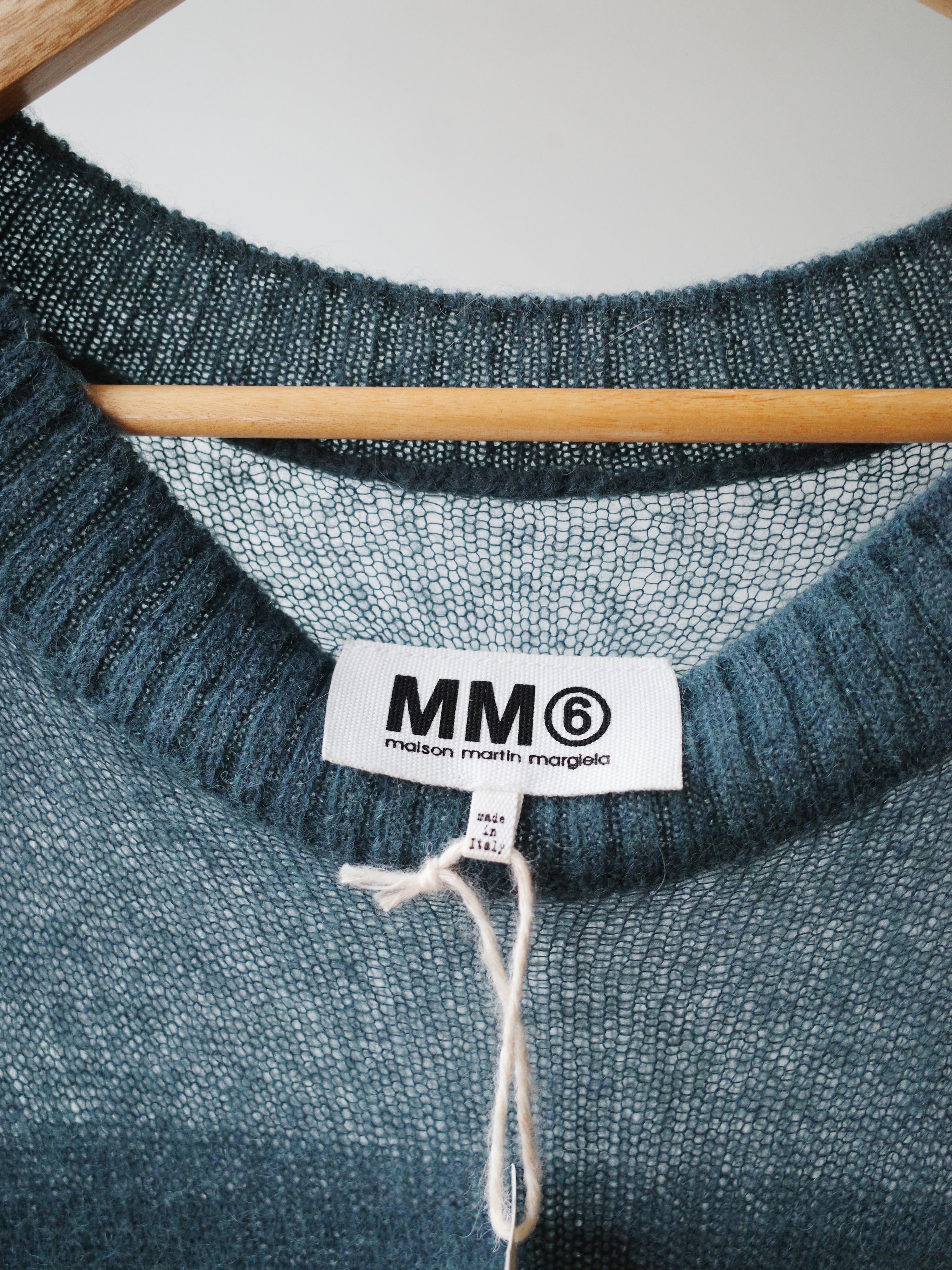 MM6 Draped Mist-Blue Knit Dress – WATER 水
