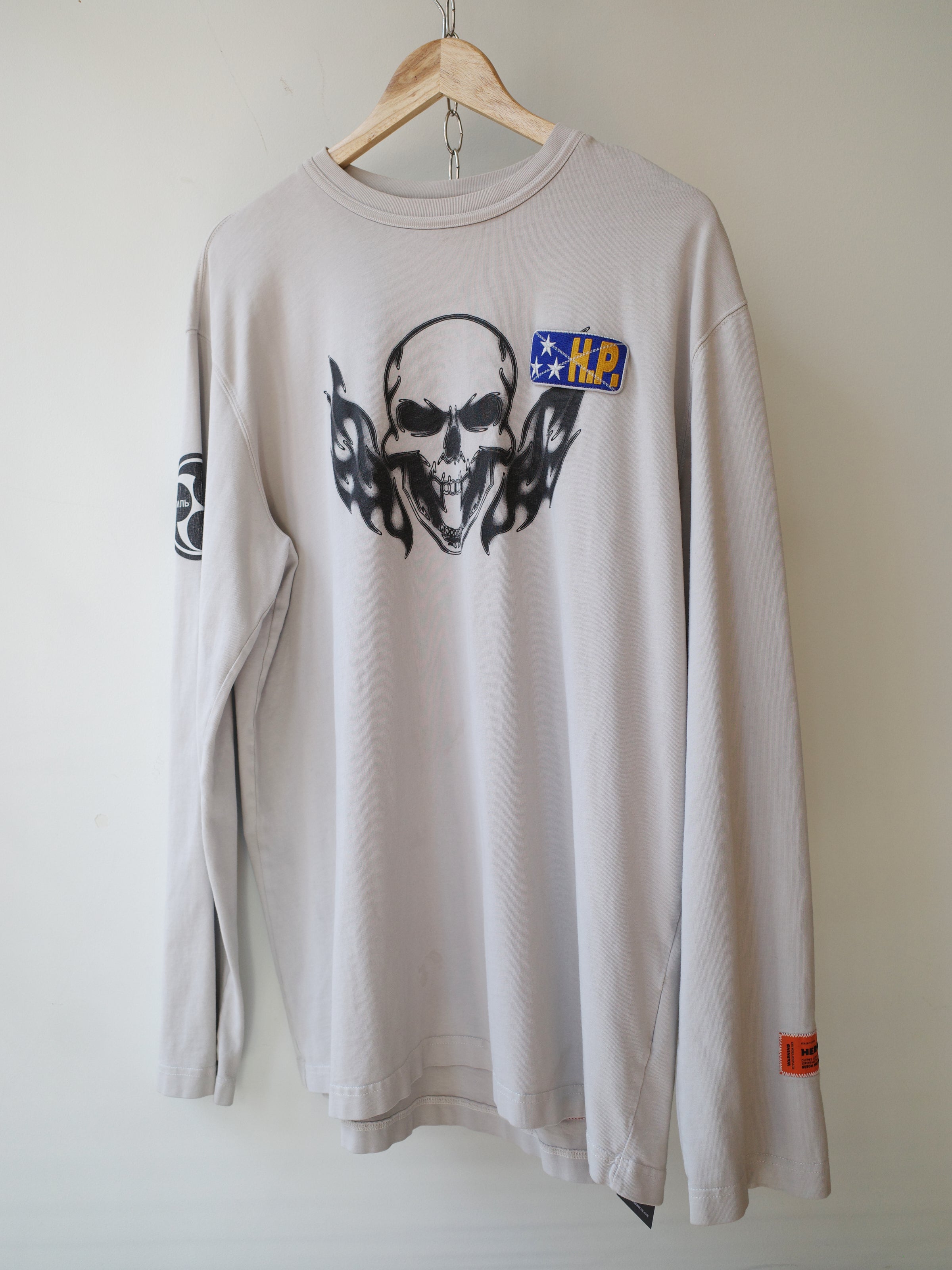 Heron Preston Skull Print Long Sleeve Tee – FIRE 火