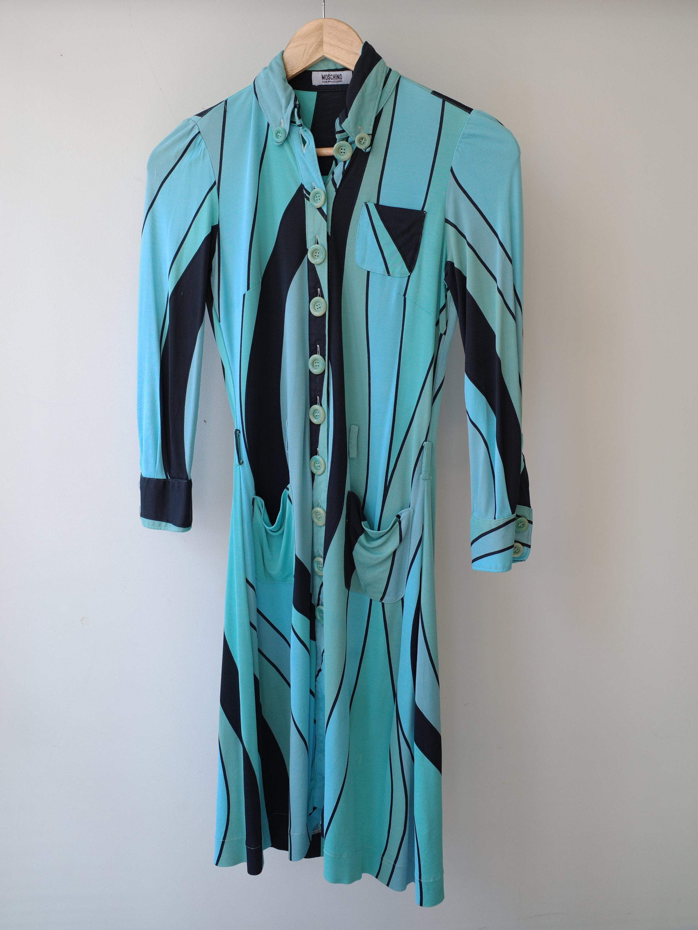 Moschino Cheap and Chic Optical Stripe Dress – WOOD 木