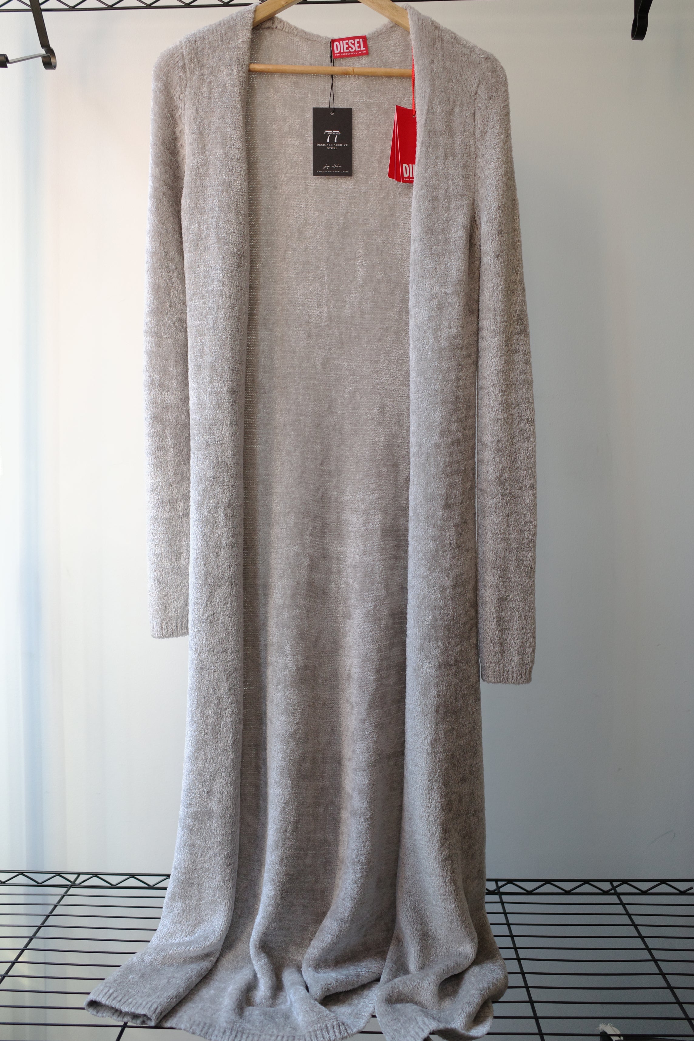 Diesel Long Grey Knit Duster Cardigan – EARTH 土